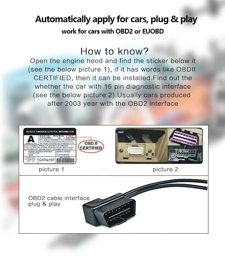 ADQ 5.5'' OBD2 HUD A8 Car Head Up Display Digital Speedometer Tachometer Windshield Speed Projector + Speed Water Temp RPM Alarm