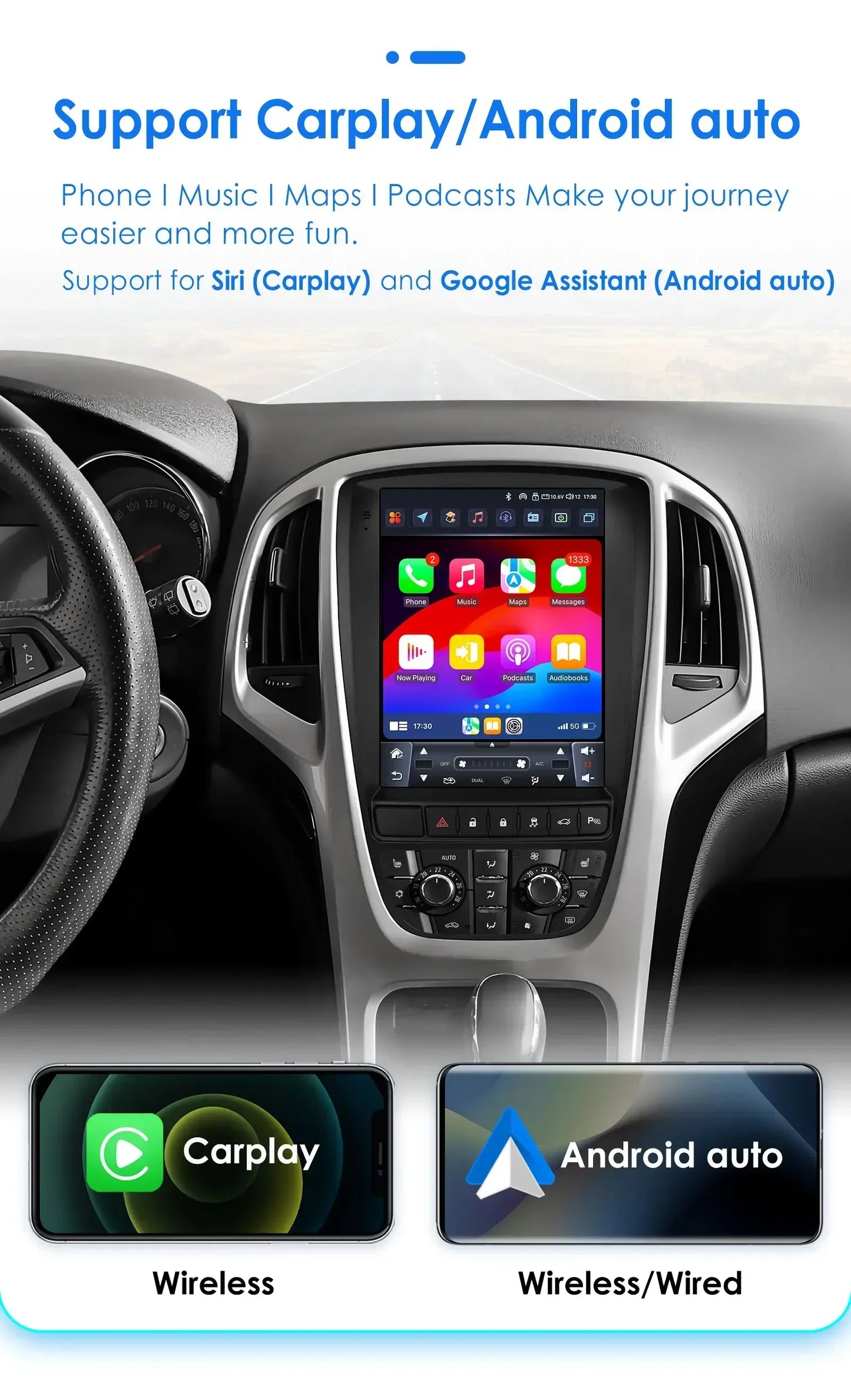 Android 14 Wireless Carplay GPS Navi Stereo for Opel Astra J Buick Verano 2009-2015 9.7" Car Radio Multimedia Player 4G BT 2 Din