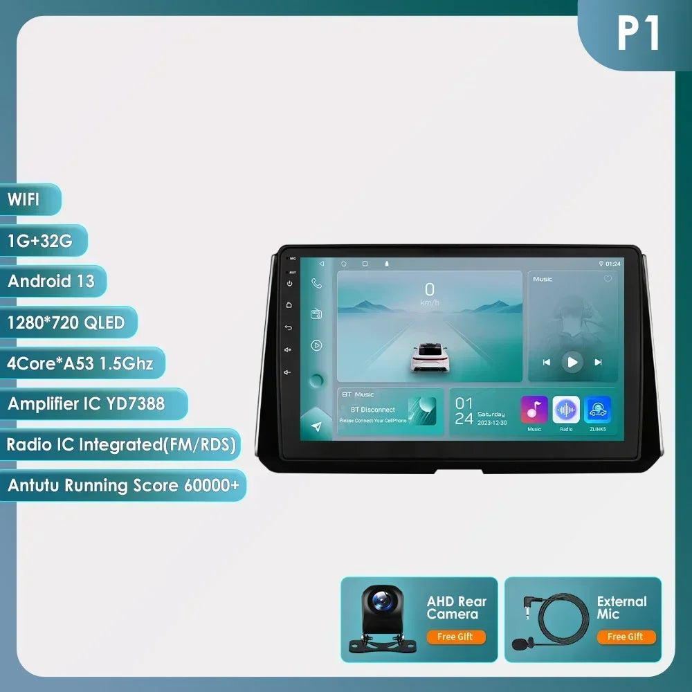 Wireless Carplay for Toyota Corolla 12 2018-2021 Android Autoradio 2 Din Car Radio Multimedia Player BT Navigation GPS Stereo 4G