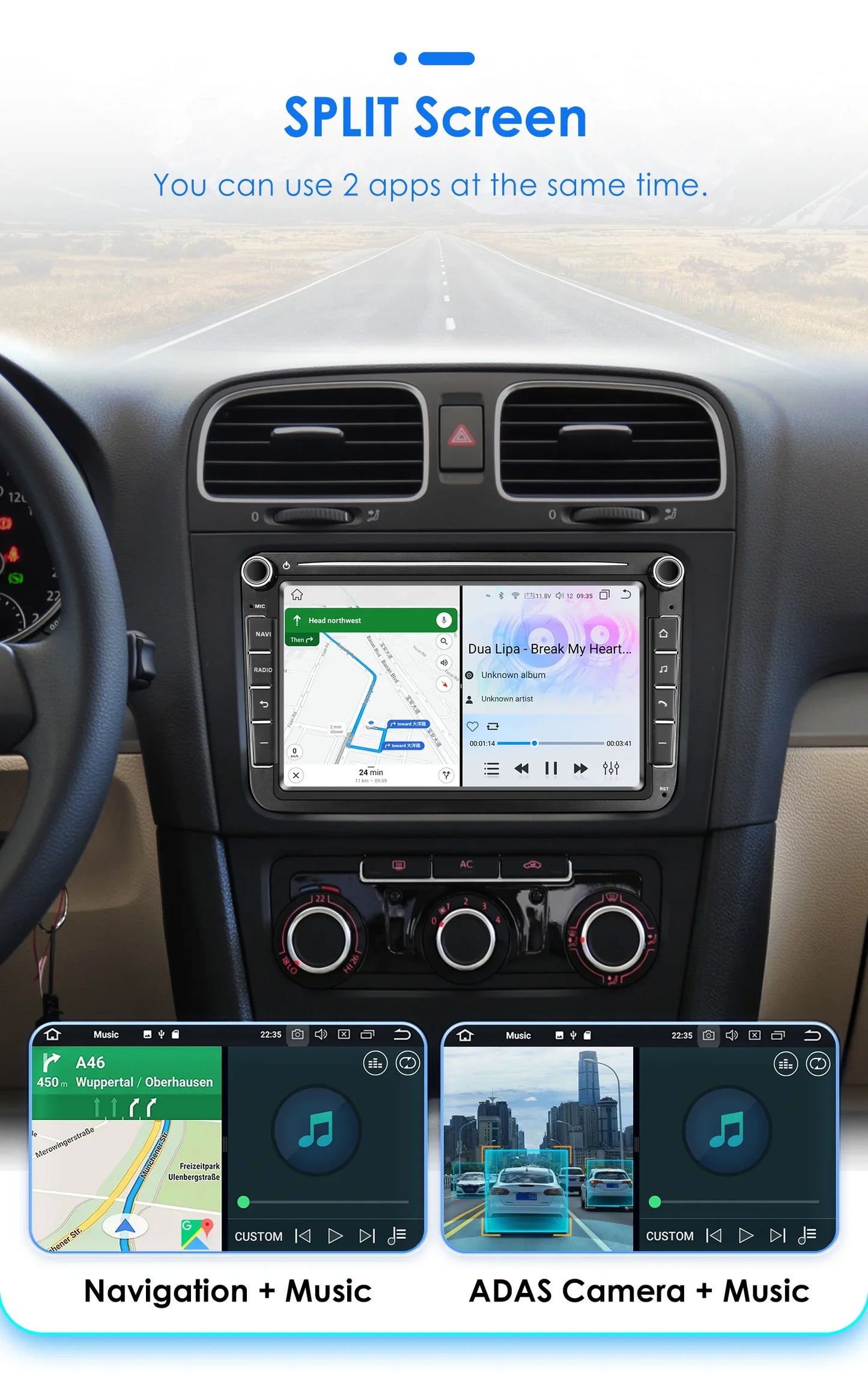 8" 2 Din Multimedia Player for Volkswagen Golf 5 Transporter VW Passat B6 Polo Jetta Skoda Seat Android 13 Carplay Car Radio GPS