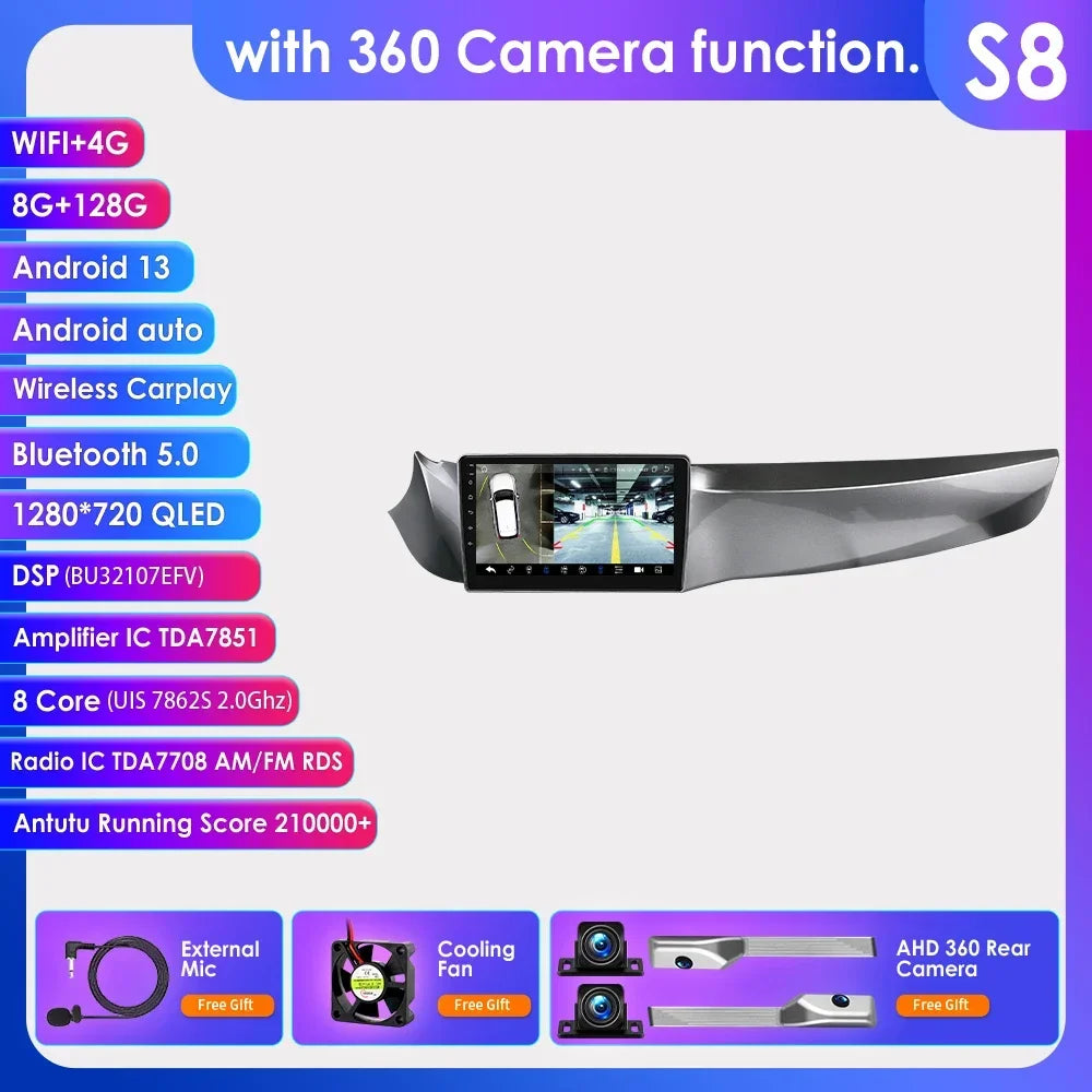 Android 13 Wireless Carplay Android Auto for Alfa Romeo Giulietta 2010-2014 Car Multimedia Video Player Support DAB DVR OBD BT