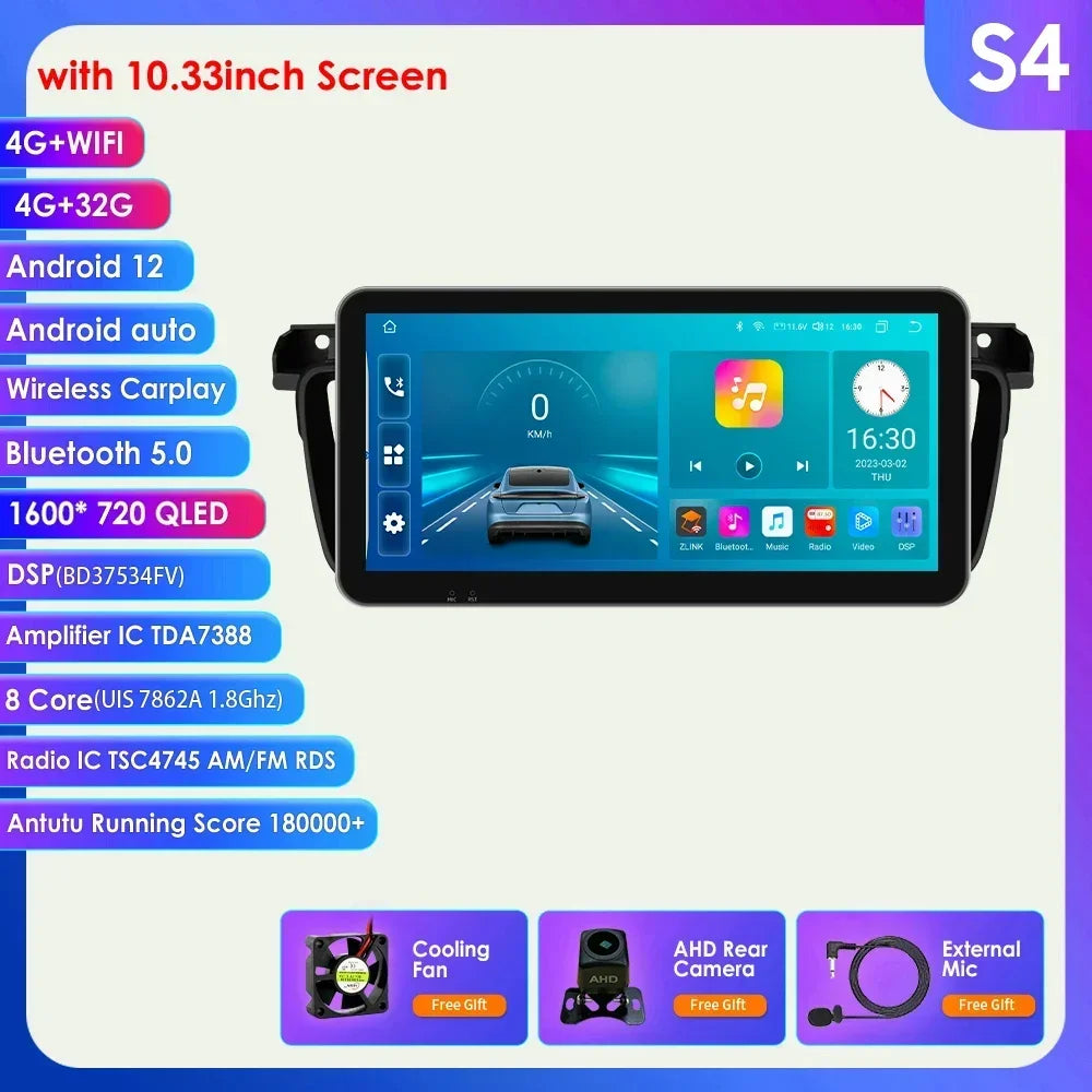 8G+128G for Peugeot 508 508SW 2011 - 2018 10.33'' Andorid 13 Auto Radio 2 Din Car Multimedia Player Carplay Screen GPS BT No DVD