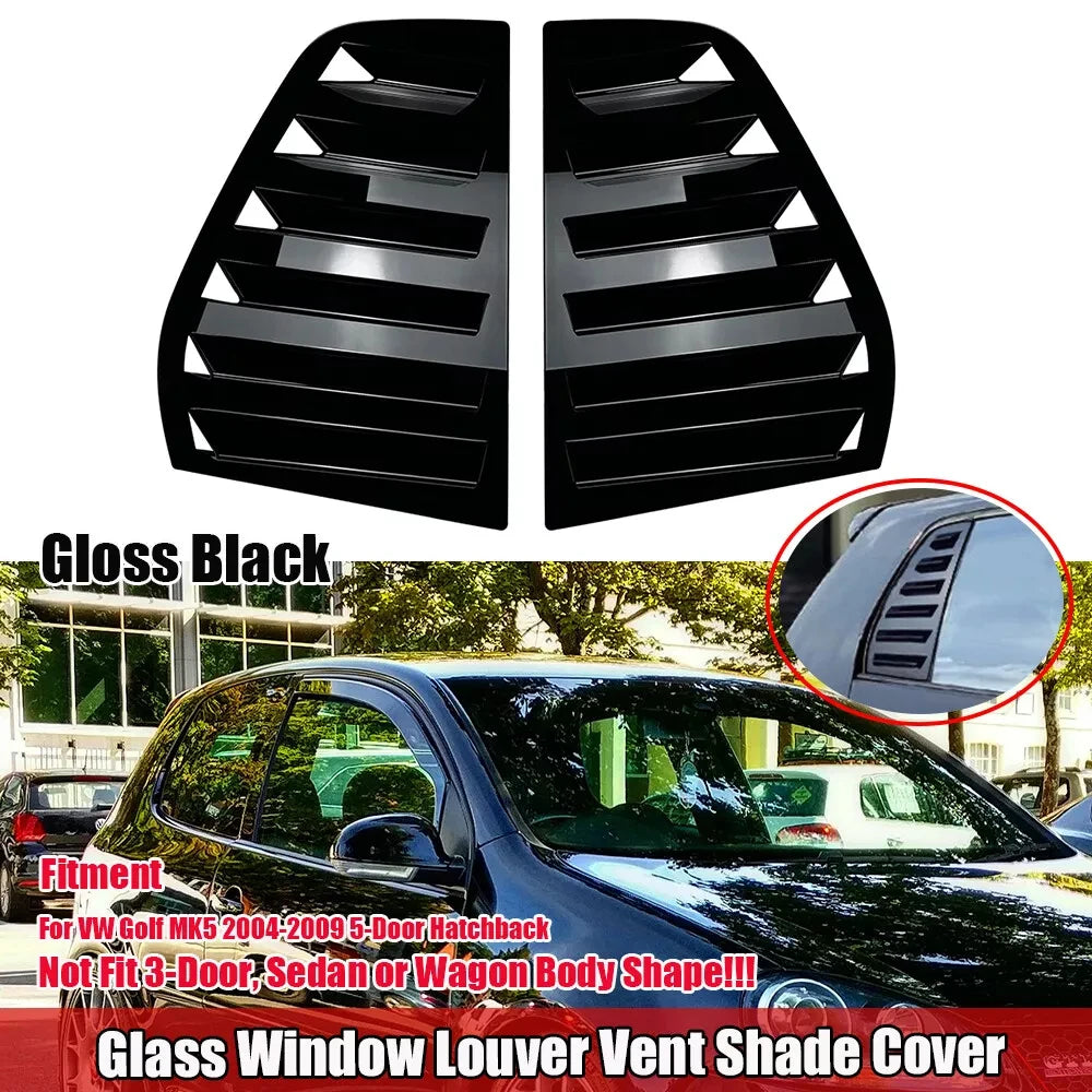 Pair Rear Side Window Trim Spoiler For VW Golf 5 Golf 6 Golf 7 MK5 MK6 MK7 MK7.5 2003-2020 Window Shutter Cover Louver Air Vents