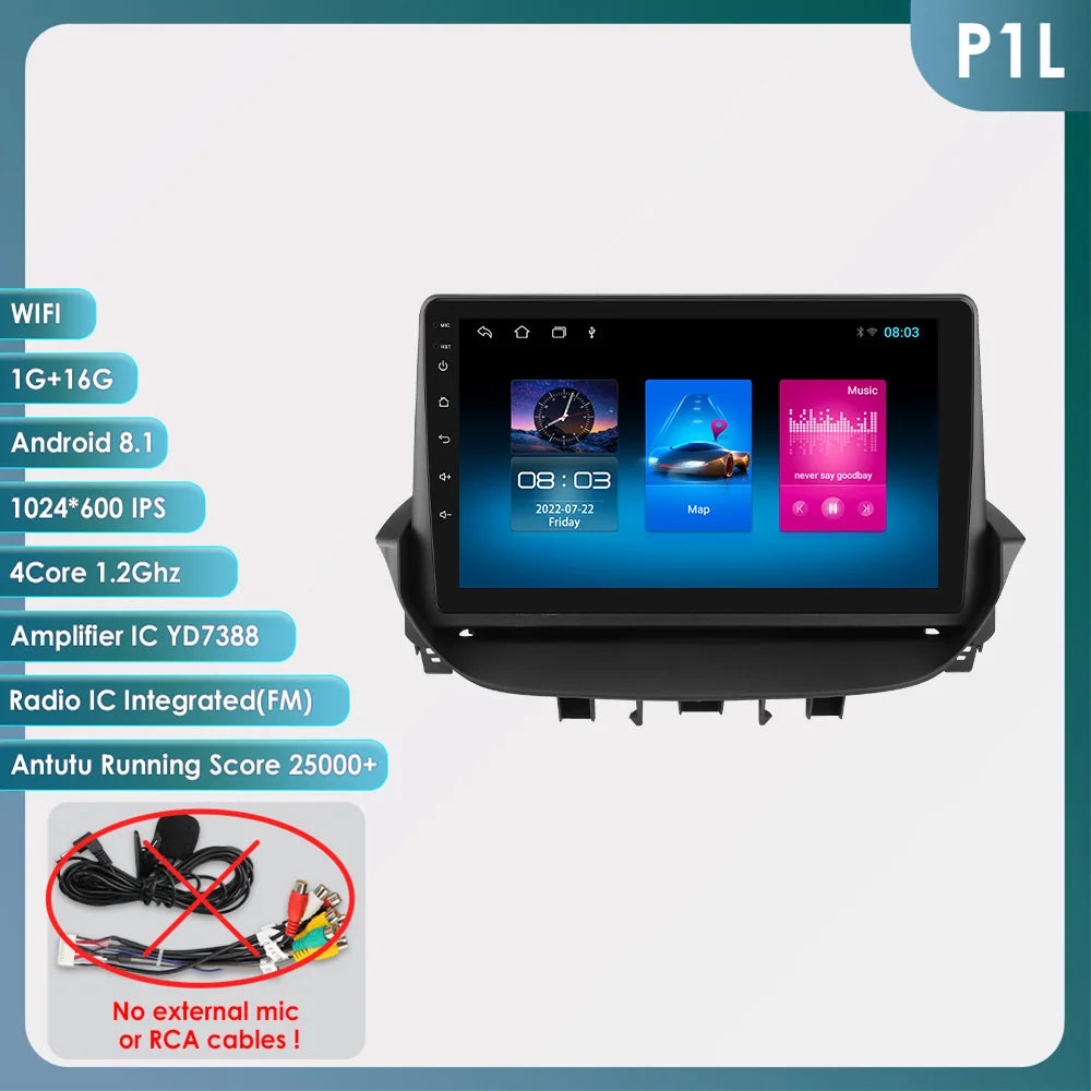 9" Android 13 Radio Car Multimedia 2Din Wireless Carplay Android Auto for Renault Laguna 2 2001-2007 Support OBD DAB RDS BT WIFI