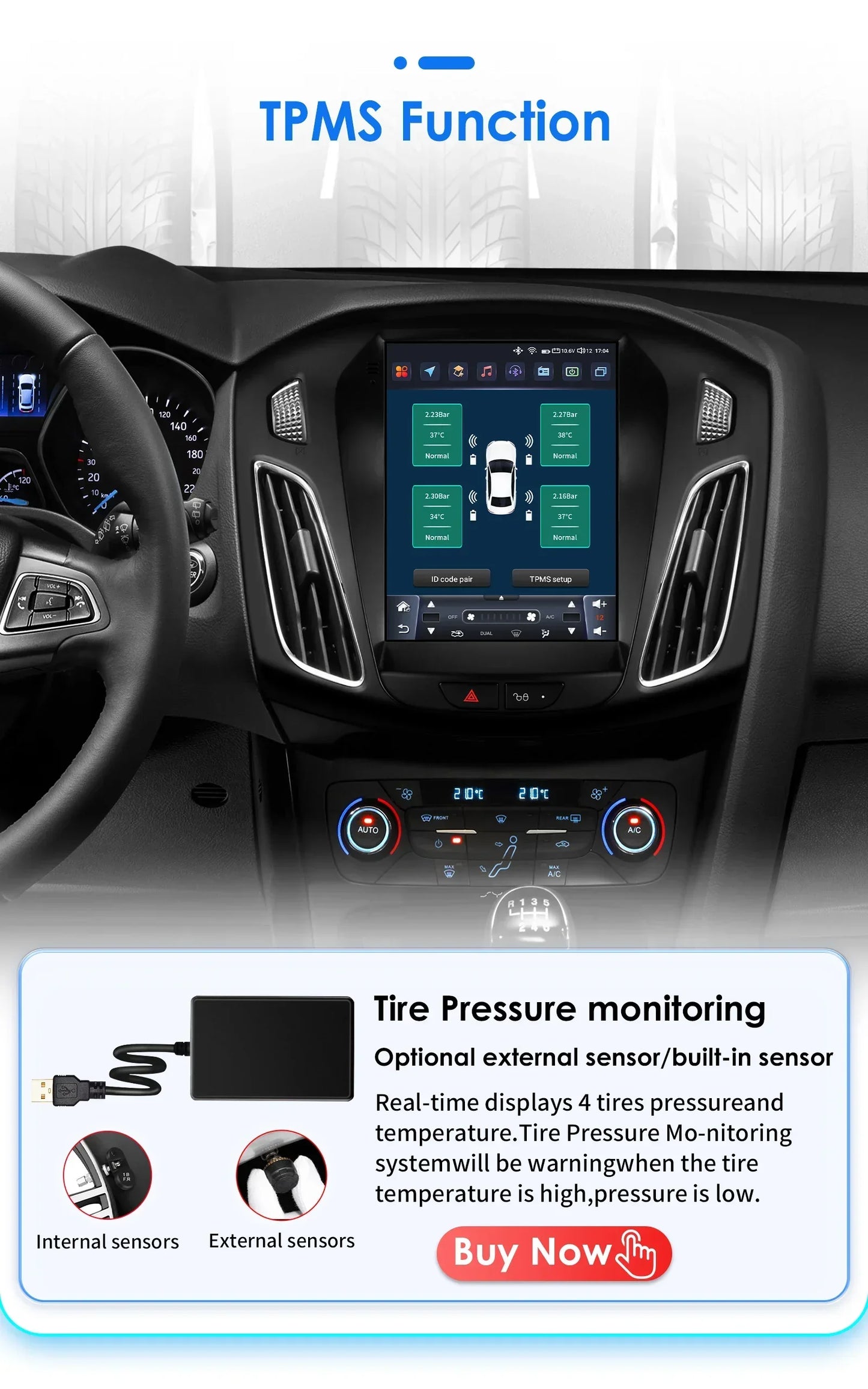 Android 13 Wireless Carplay GPS Stereo for Ford Focus 3 MK 3 2011-2019 2 Din 9.7" Car Radio Multimedia Player 4G Touch Screen BT