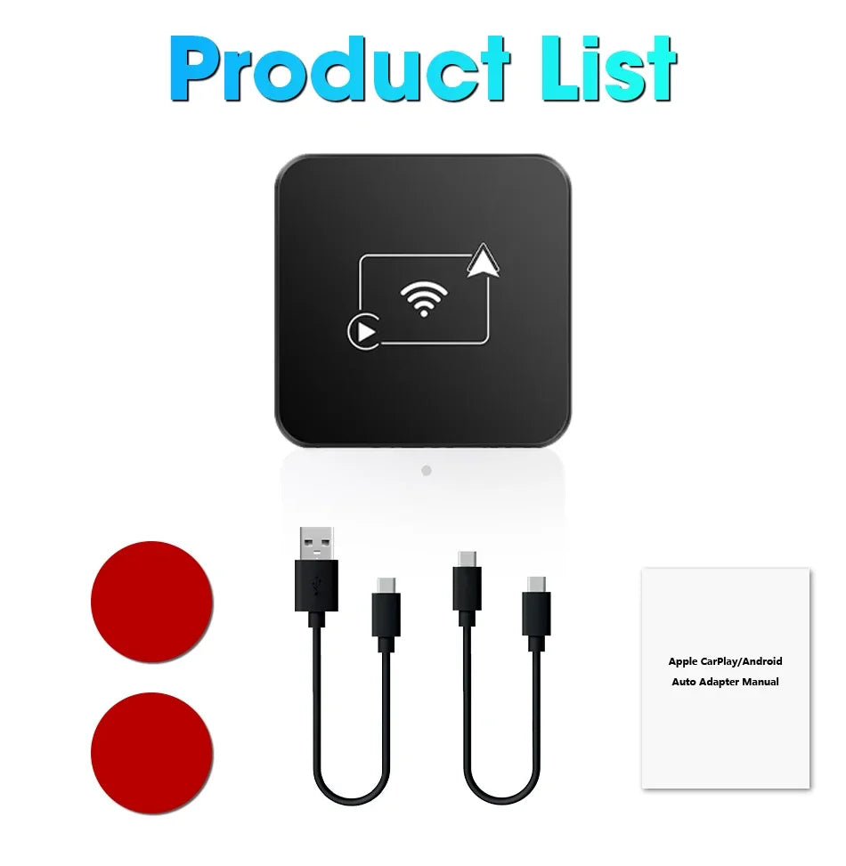 Mini Box Wired to Wireless CarPlay and Android Auto Wireless Adapter Spotify For Toyota Mazda Nissan Camry Audi Ford Kia Hyundai