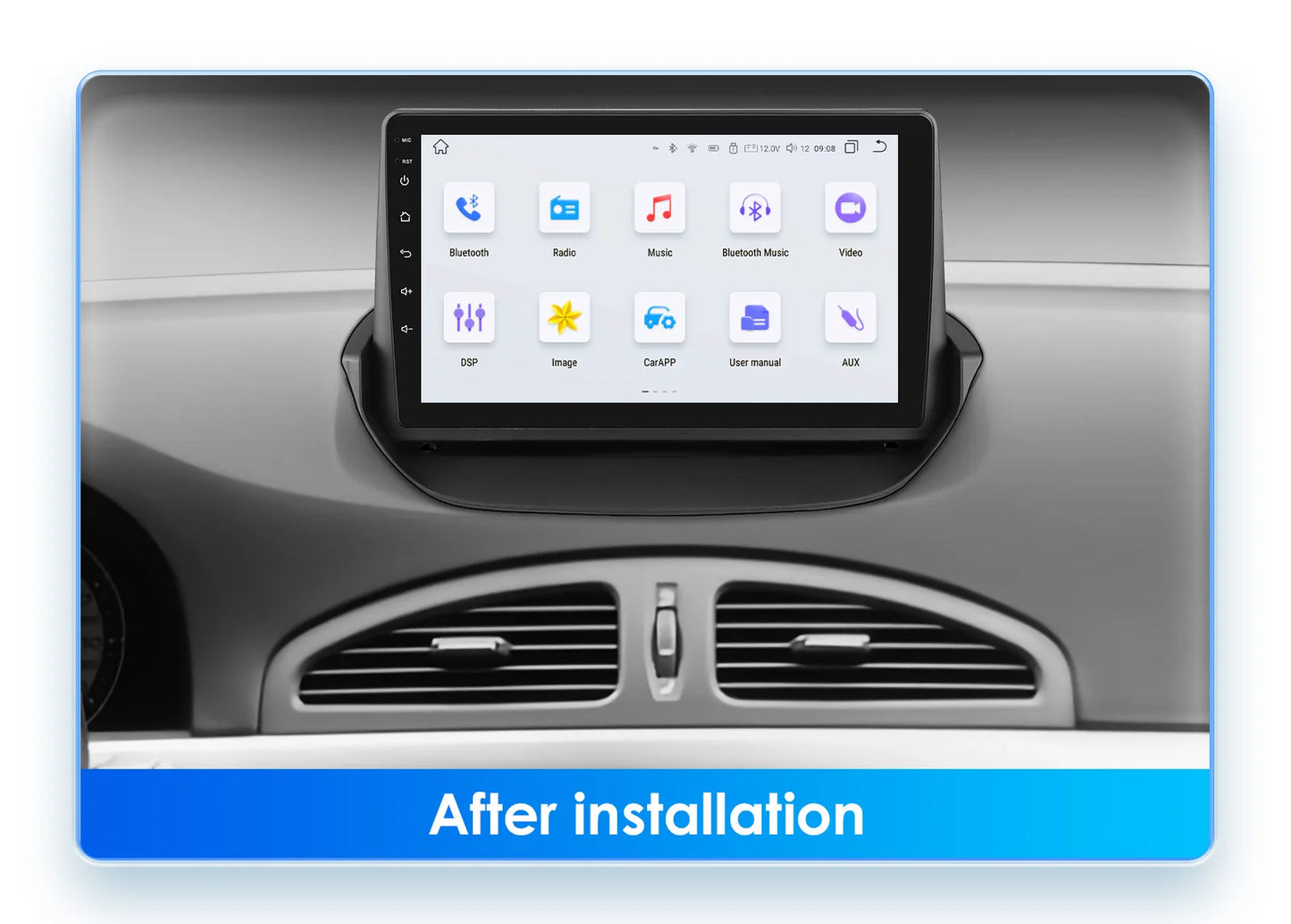9" Android 13 Radio Car Multimedia 2Din Wireless Carplay Android Auto for Renault Laguna 2 2001-2007 Support OBD DAB RDS BT WIFI