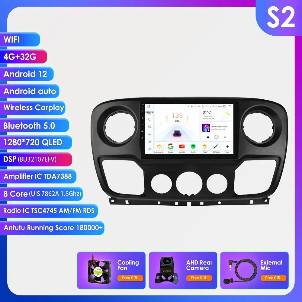 Car Multimedia Player Navigation Radio for Nissan NV400 2010-2019 for Opel Movano 2010-2019 for Renault Master lll 3 2011-2021