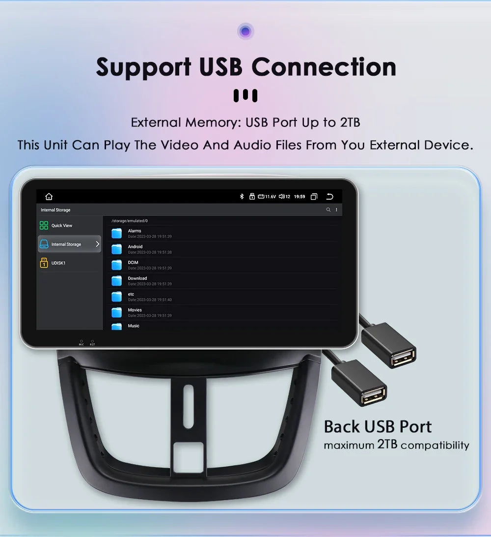 10.33" 8G+128G for Peugeot 207 207CC 2006 -2015 Android 13 2 Din Car Radio Multimedia Player Navigation Autoradio CarPlay Stereo