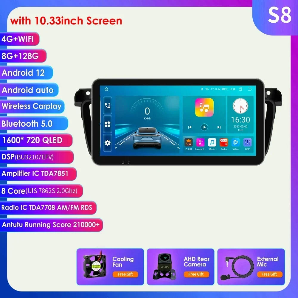 8G+128G for Peugeot 508 508SW 2011 - 2018 10.33'' Andorid 13 Auto Radio 2 Din Car Multimedia Player Carplay Screen GPS BT No DVD