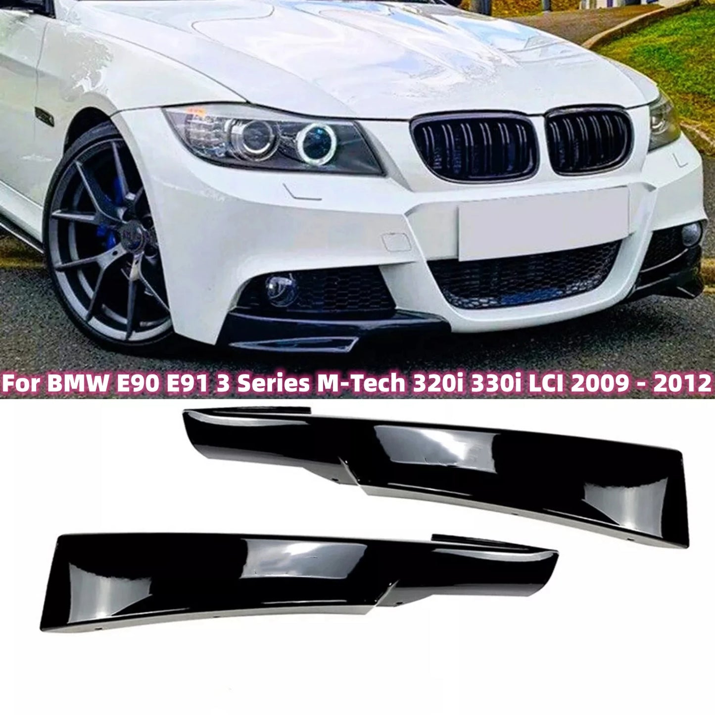 Car Front Bumper Splitters Lip For BMW 3 Series E90 E91 LCI M Sport 2009-2012 Diffuser Splitter Spoiler Body Kit Cover