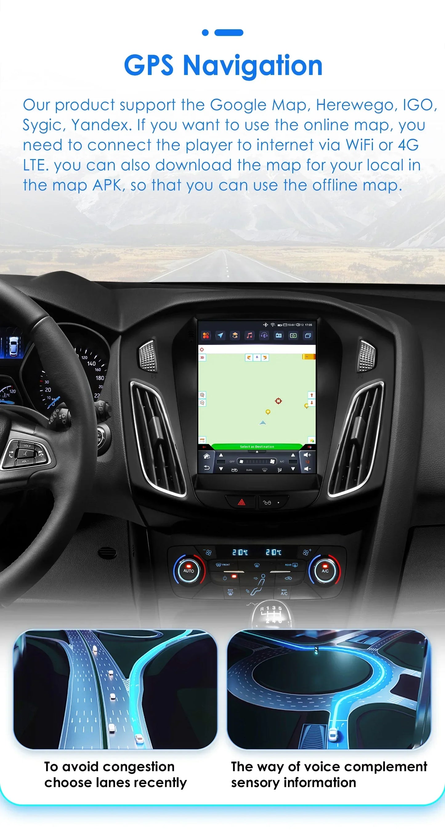 Android 13 Wireless Carplay GPS Stereo for Ford Focus 3 MK 3 2011-2019 2 Din 9.7" Car Radio Multimedia Player 4G Touch Screen BT