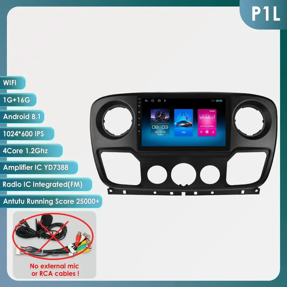 Car Multimedia Player Navigation Radio for Nissan NV400 2010-2019 for Opel Movano 2010-2019 for Renault Master lll 3 2011-2021