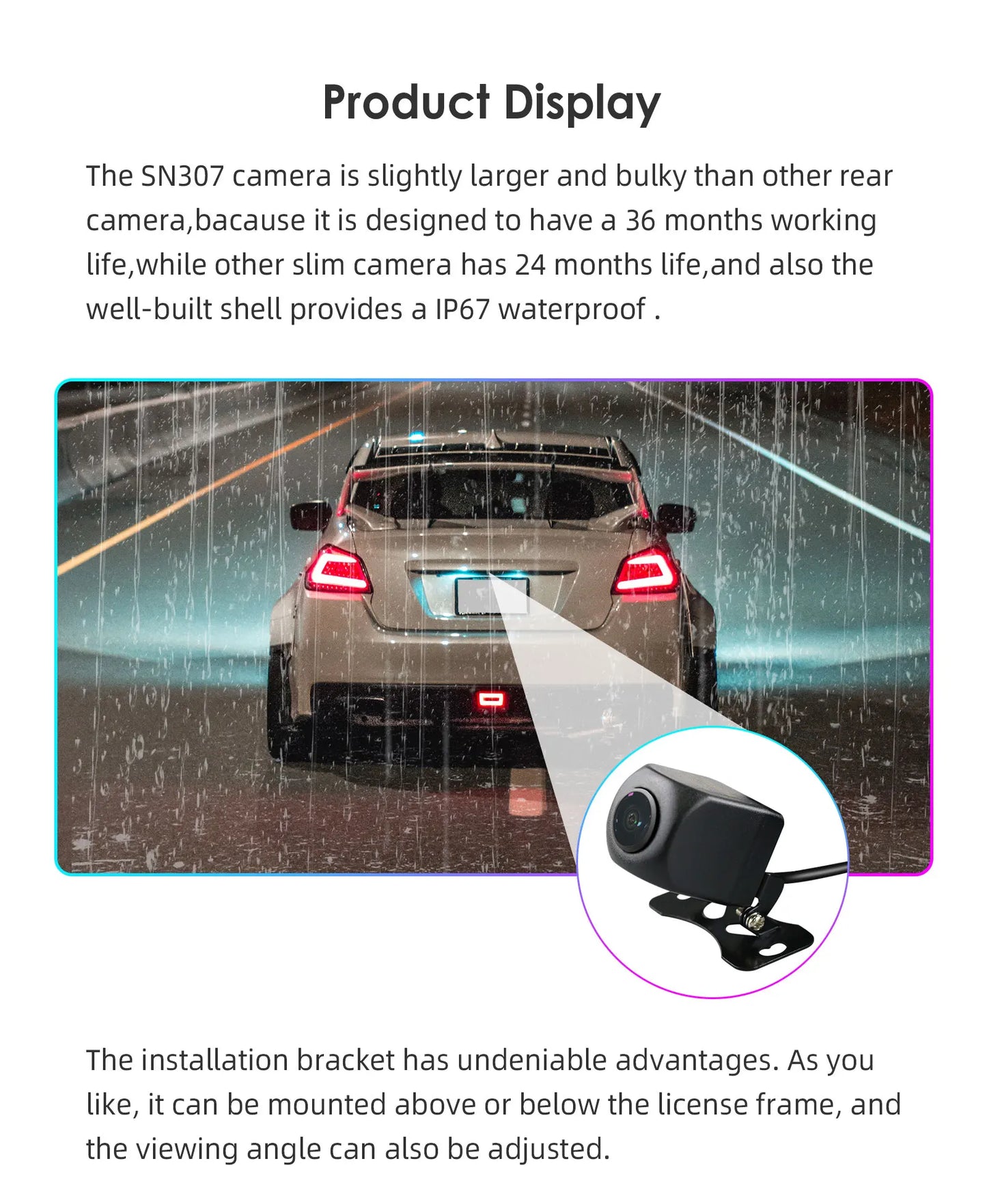Hizpo 720P 1080P AHD Rear View Camera 140 ° 150 ° 170 ° Wide Angle Waterproof Night Vision Universal Reverse Parking Assistance