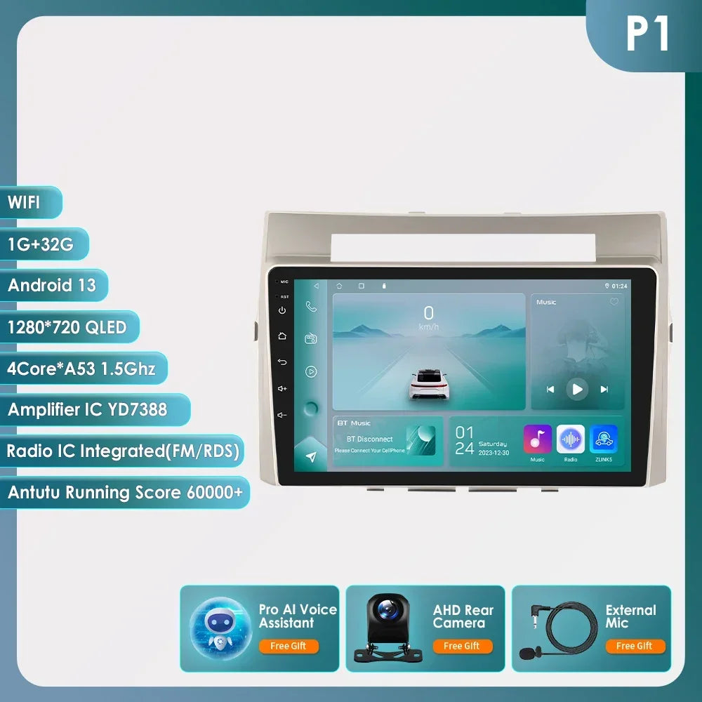Wireless Carplay Android Auto Car Multimedia Player 9'' Touch Screen for Toyota Corolla Verso AR10 2004 2005 2006 2007 2008 2009