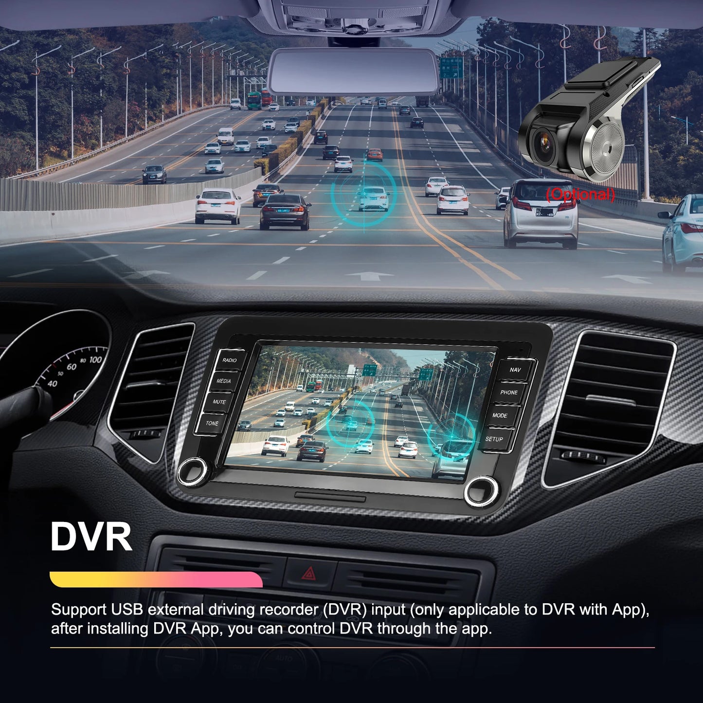 Podofo 4+64G 4Core Car Radio For VW/PASSAT/TOURAN/CADDY/BEETLE 2Din Car Stereo GPS Navigation Carplay Android Auto Car Audio