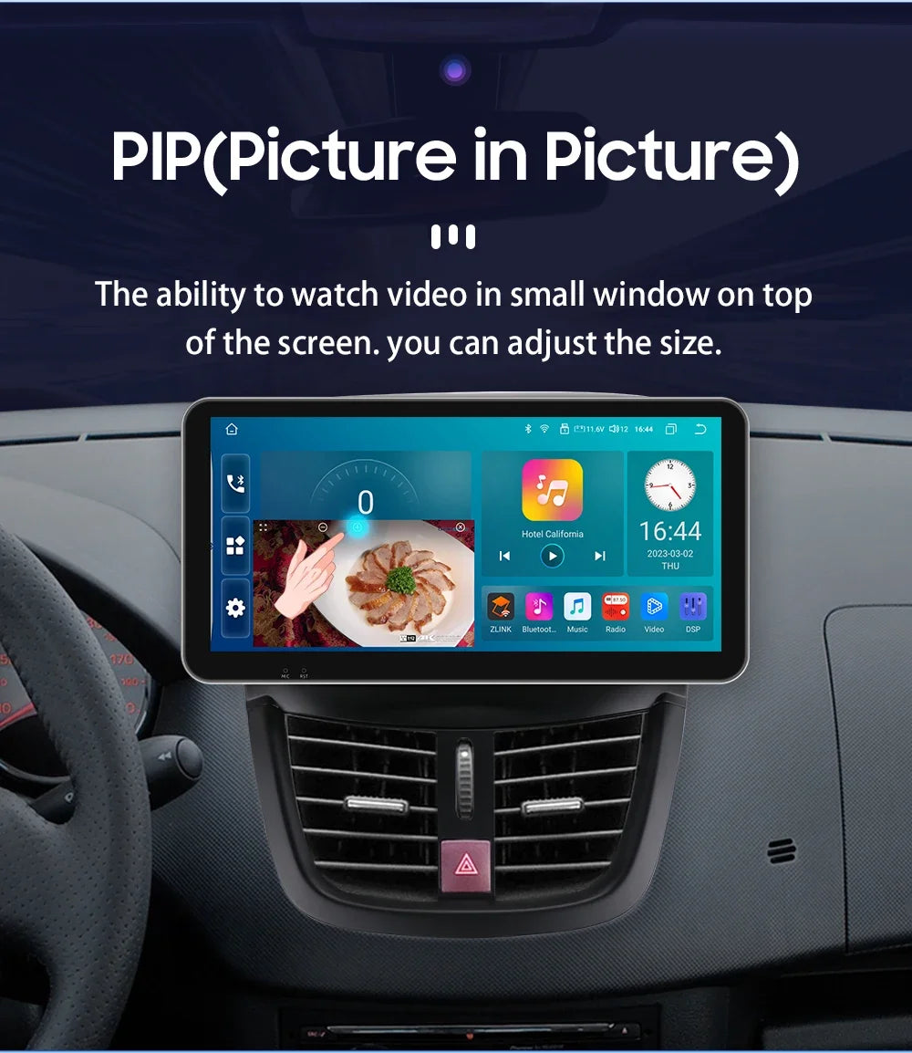 10.33" 8G+128G for Peugeot 207 207CC 2006 -2015 Android 13 2 Din Car Radio Multimedia Player Navigation Autoradio CarPlay Stereo