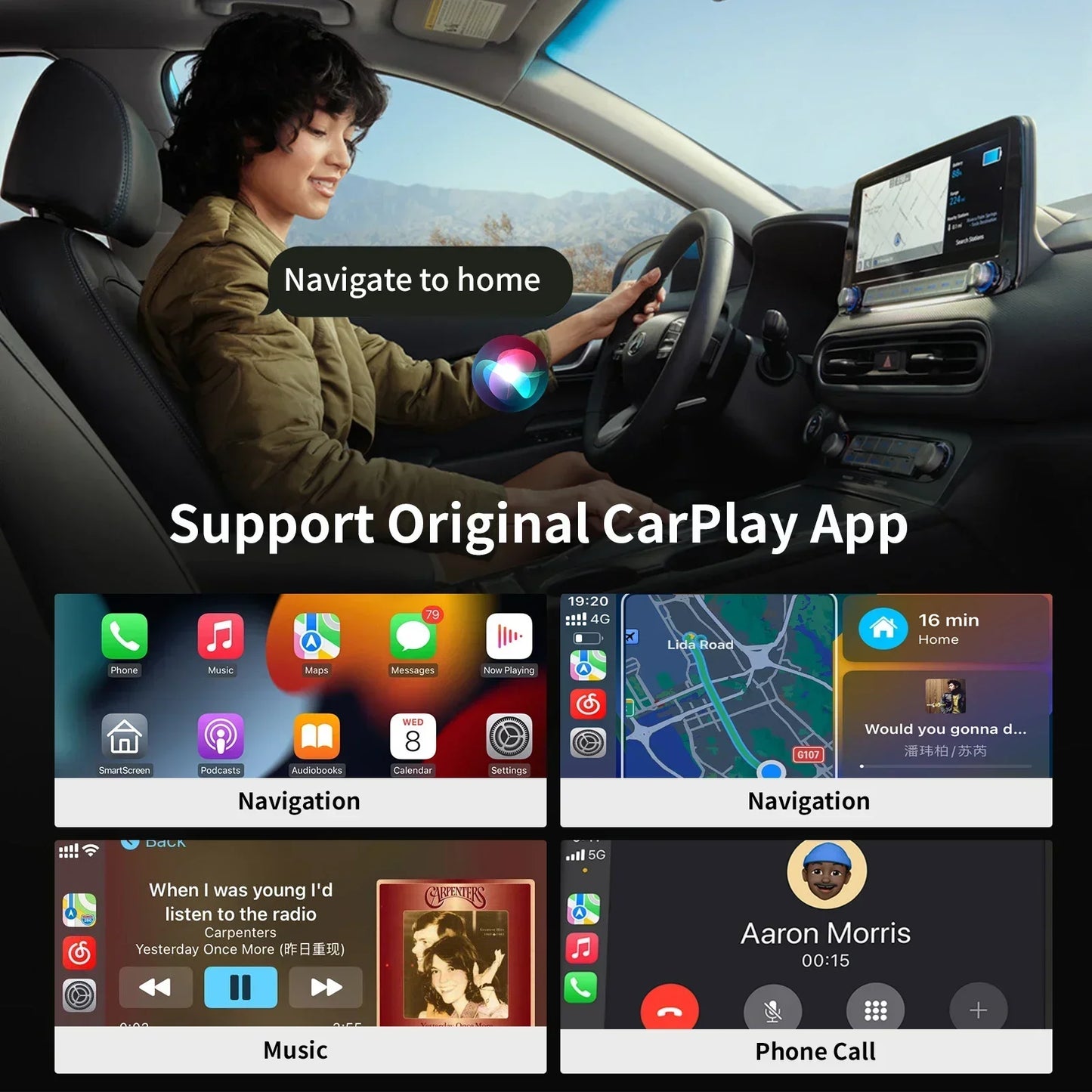 New 2-in-1 360 Degree Wireless Adapter CarPlay Android AUTO Car Dongle USB Smart Mini Box Plug & Play WiFi Fast Connectivity