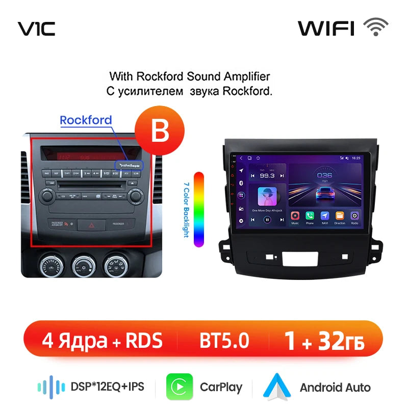 Junsun AI Wireless CarPlay Android Auto Car Radio For Mitsubishi Outlander xl 2 2005 2006-2011 4G GPS Smart Intelligent Systems