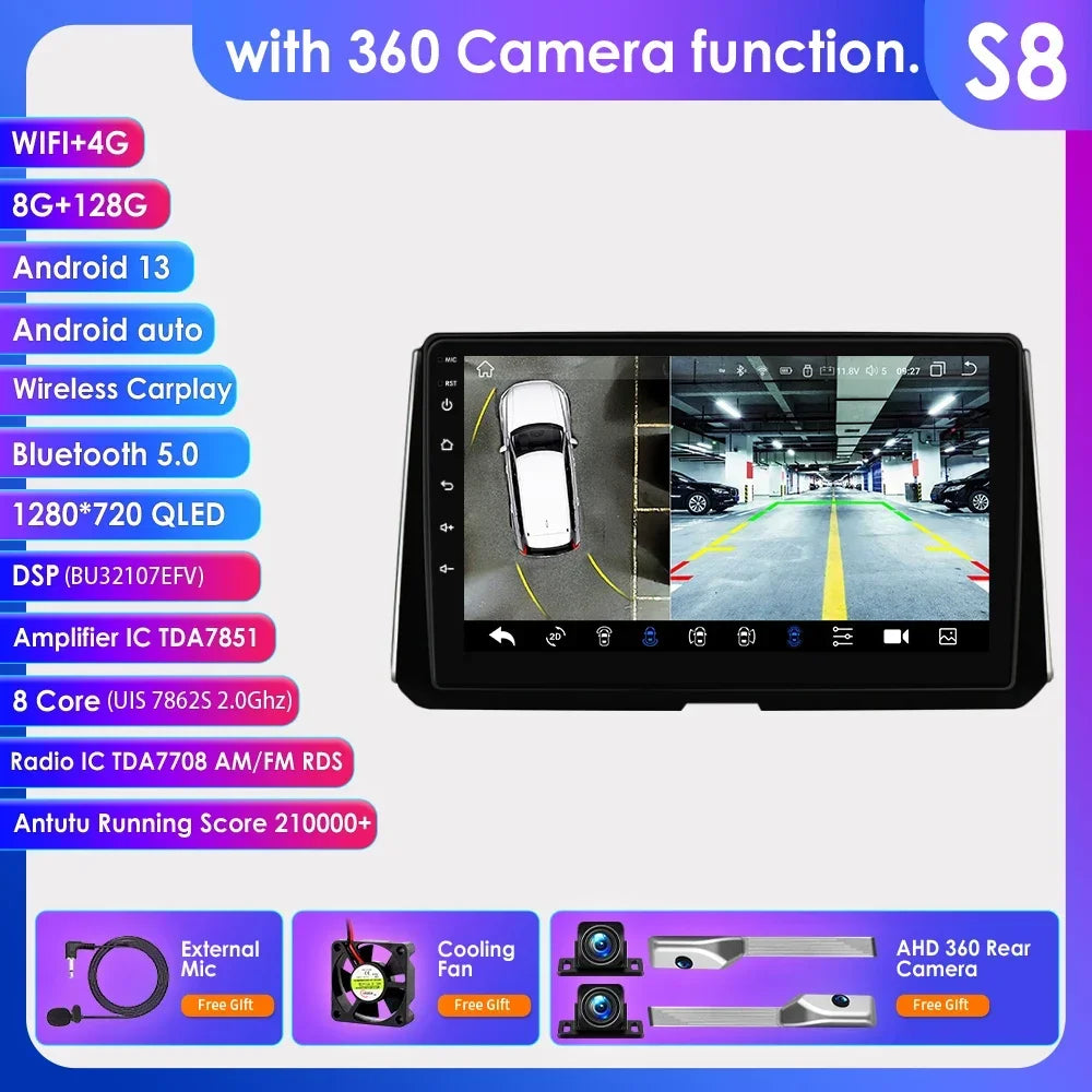 Wireless Carplay for Toyota Corolla 12 2018-2021 Android Autoradio 2 Din Car Radio Multimedia Player BT Navigation GPS Stereo 4G
