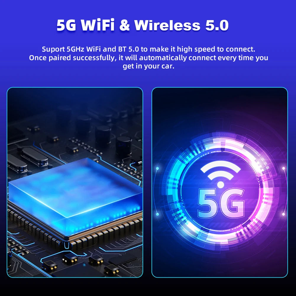 5V USB MFI Certified Carplay Wireless Adapter Wireless CarPlay Android Auto Adapter 4-Core CPU OTA Upgrade Auto Connect