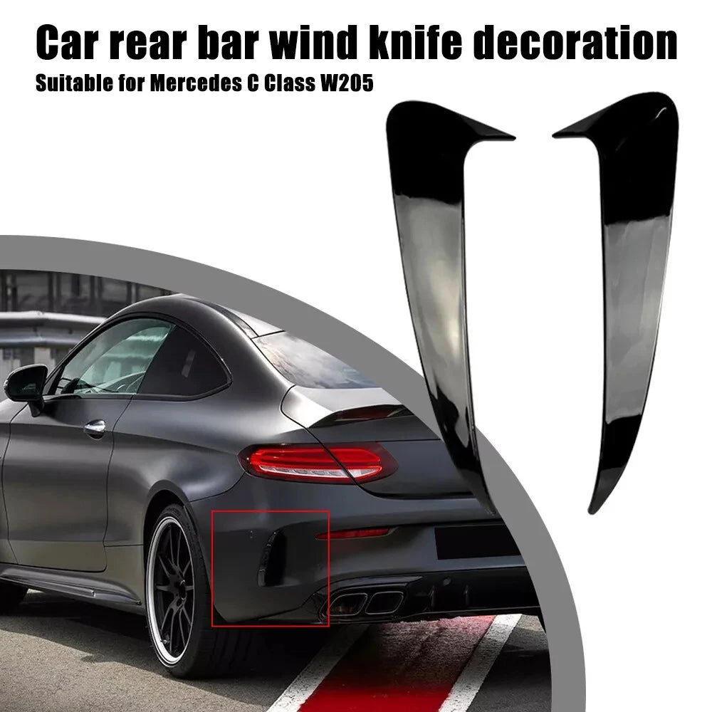 Car Rear Bumper Spoiler Side Canard Air Vent Cover For Mercedes Benz C Class W205 4 Door C180 C200 C250 C300 2010-2018