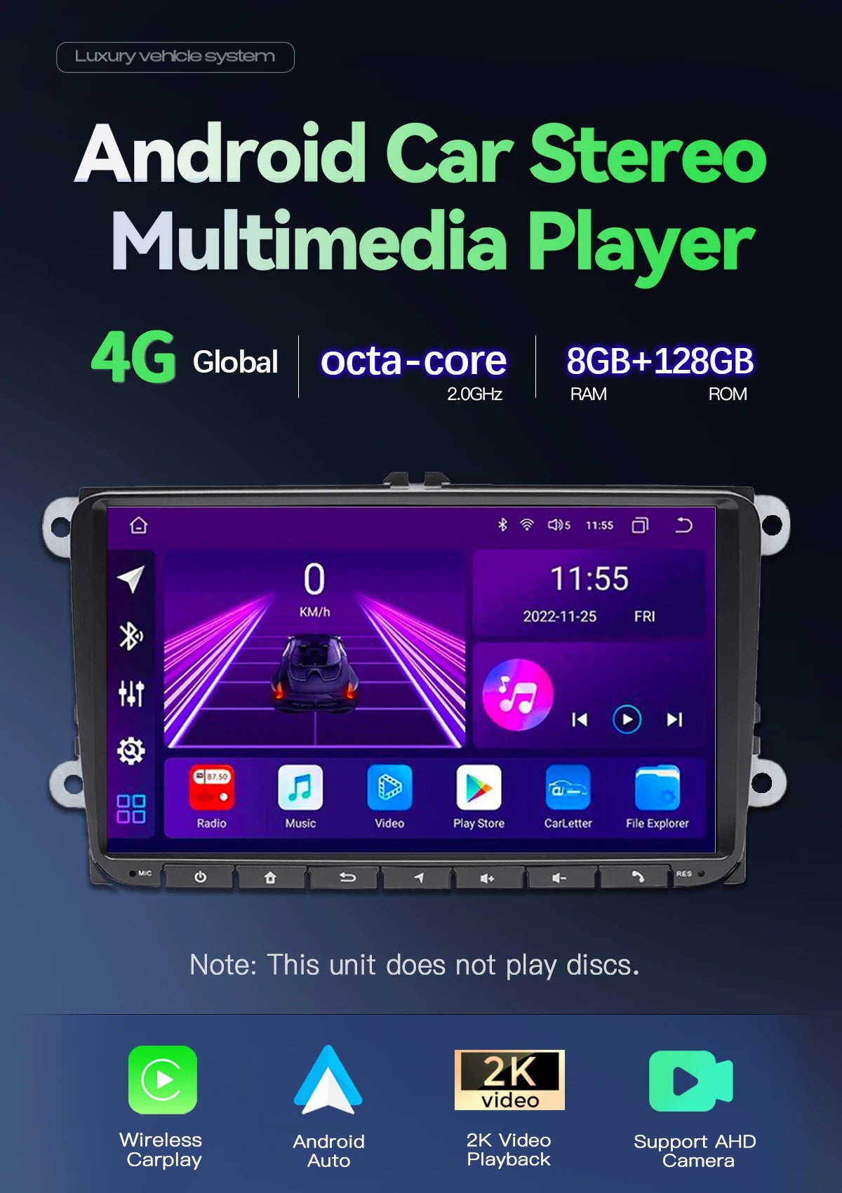 Android 14 For VW Passat B6 B7 CC T5 Amarok Volksagen Skoda Octavia2 Tiguan Seat Leon 2 Golf 56 Radio Multimedia Screen Carplay