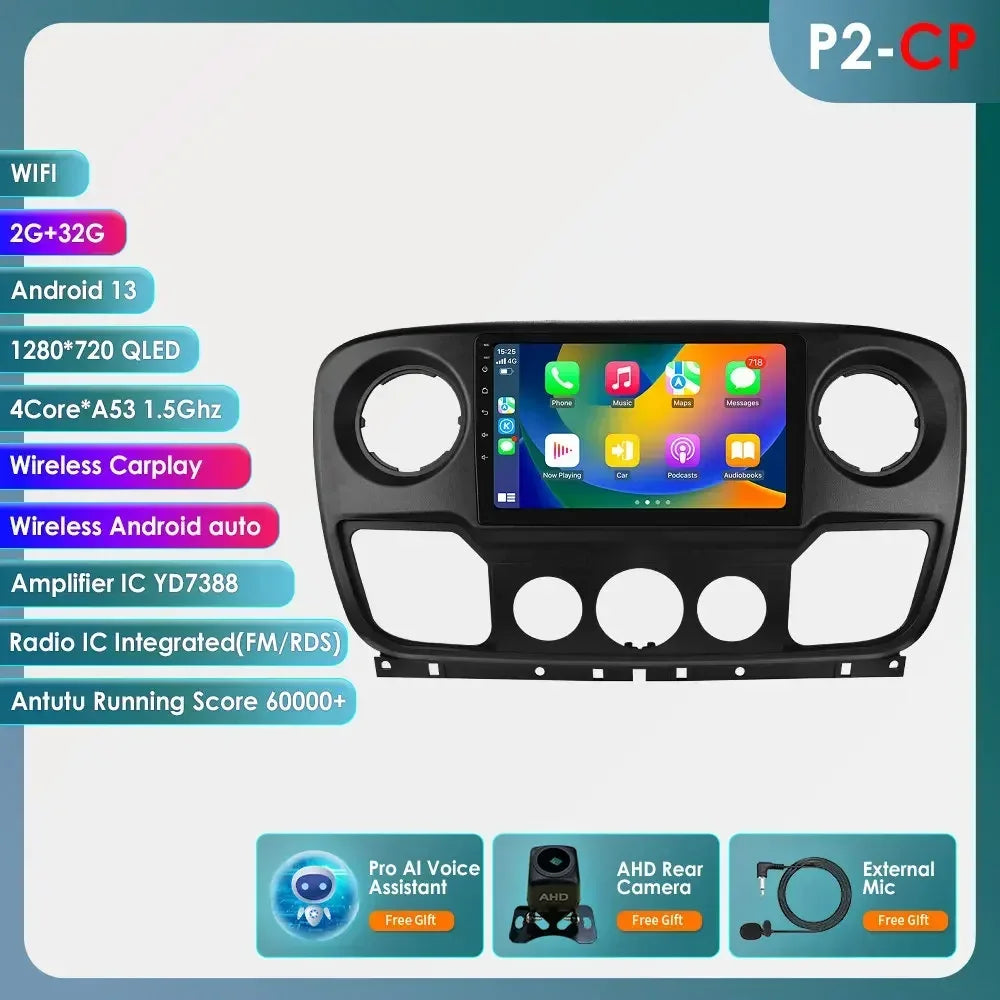 Car Multimedia Player Navigation Radio for Nissan NV400 2010-2019 for Opel Movano 2010-2019 for Renault Master lll 3 2011-2021