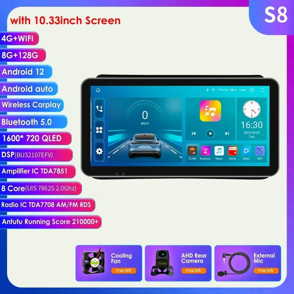 10.33" Wireless Carplay Screen for Opel Mokka 1 2012-2016 Android13 Auto Radio Car Multimedia Player GPS Bluetooth Stereo NO DVD