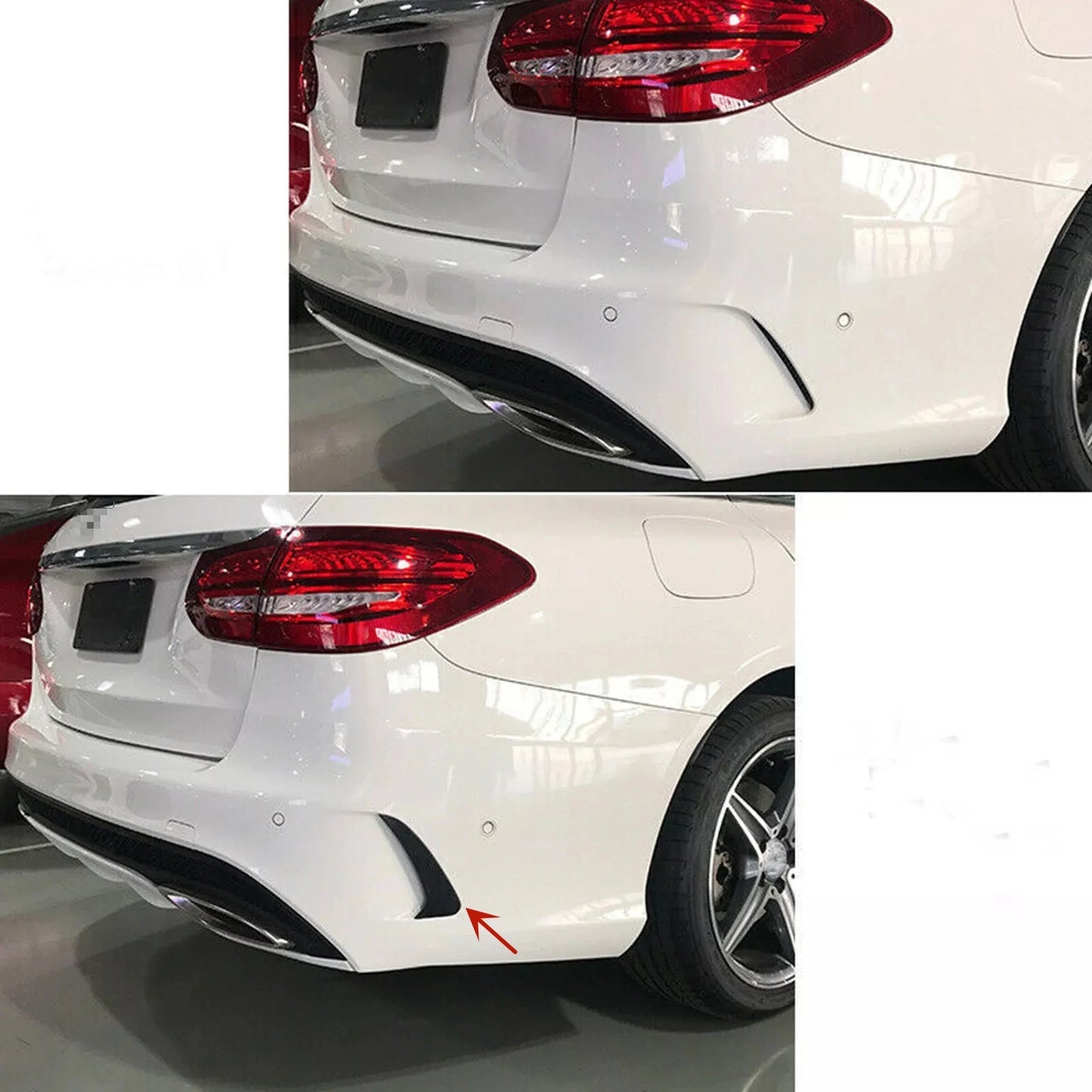 Car Rear Bumper Spoiler Side Canard Air Vent Cover For Mercedes Benz C Class W205 4 Door C180 C200 C250 C300 2010-2018