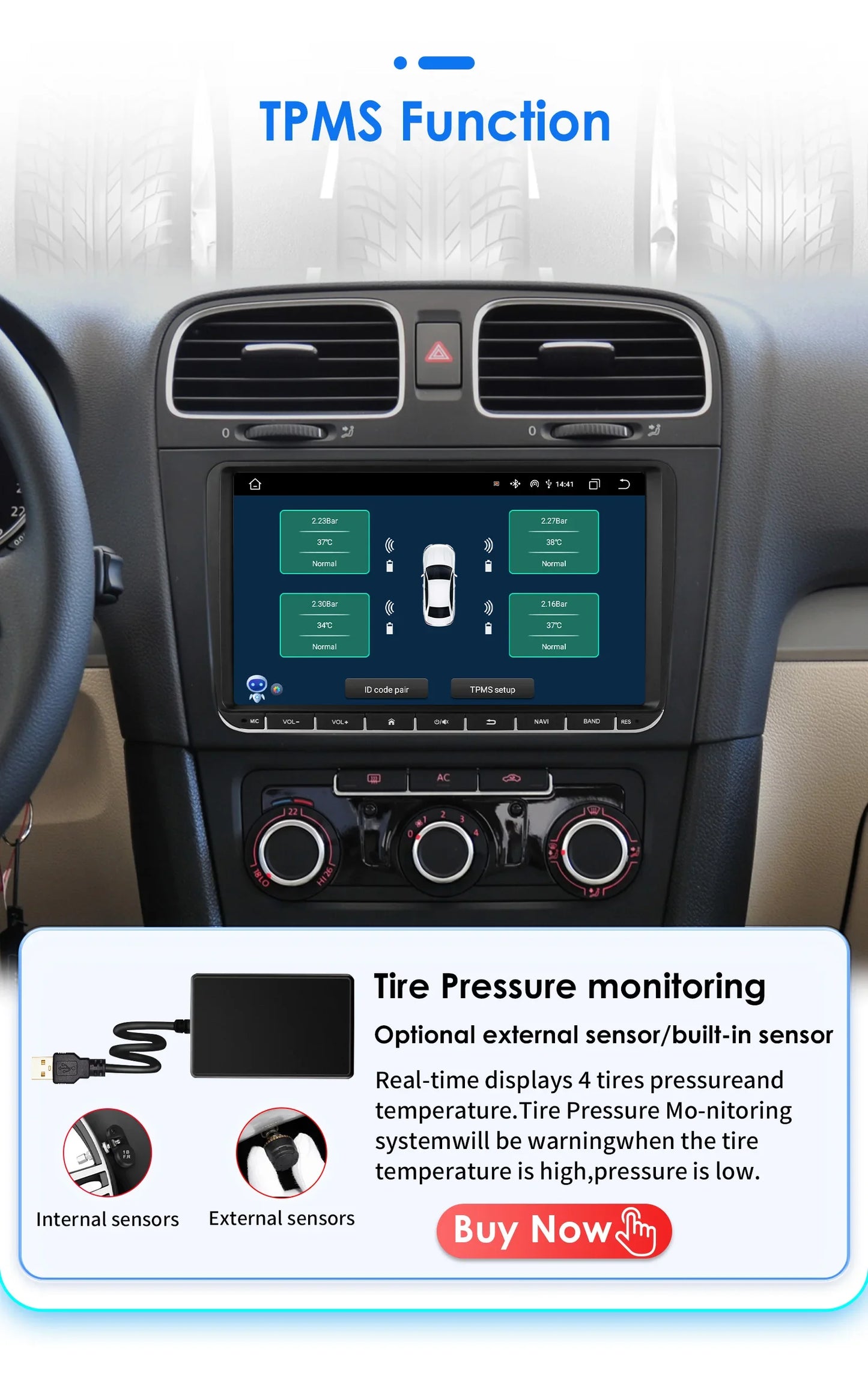 9" Radio 2din Android 14 Auto Carplay Car Multimedia Player for VW Volkswagen Golf Polo Tiguan Passat B7 B6 SEAT Leon 4G RDS BT