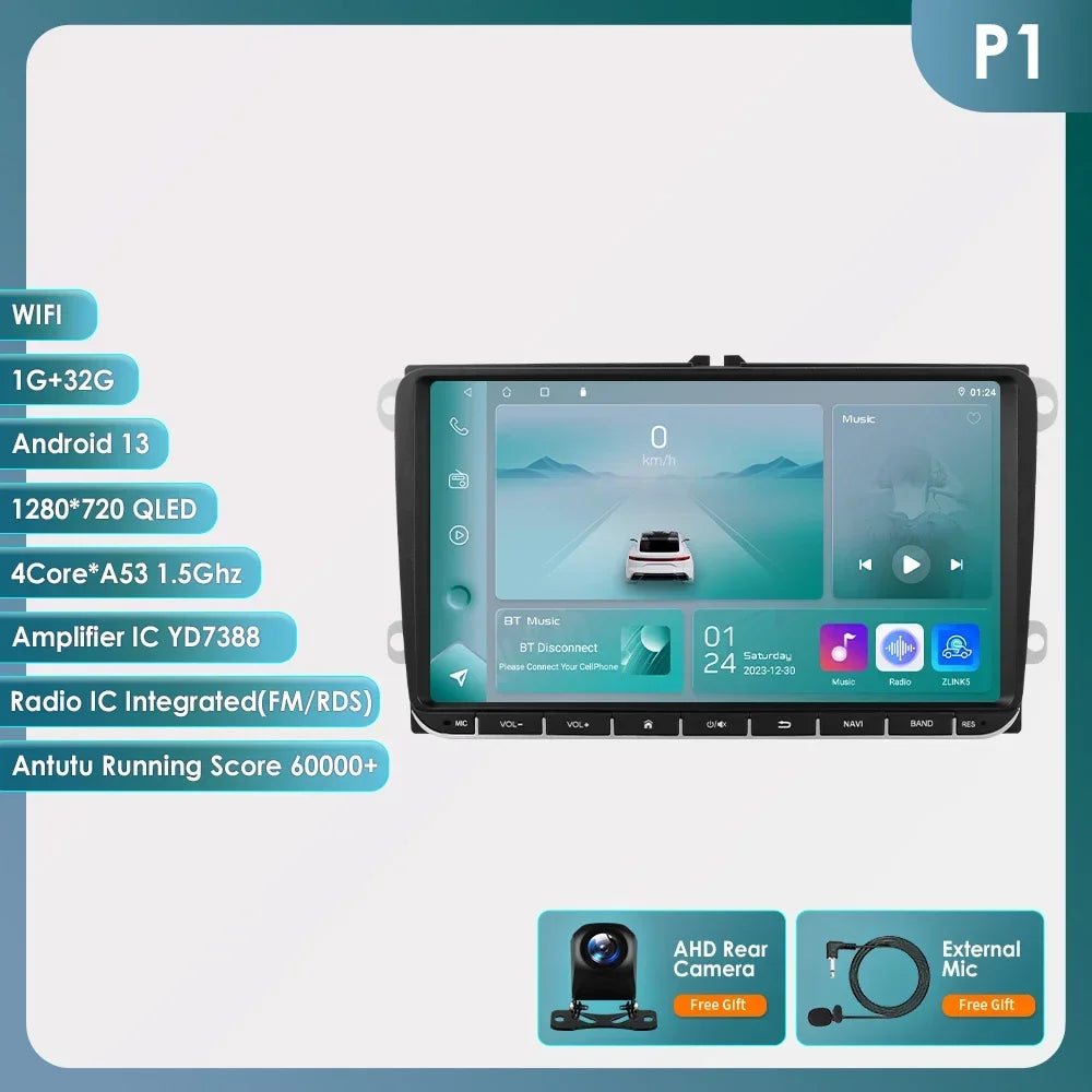 Auto Radio 2 Din Car GPS Multimedia GPS for VW Passat B6 T5 B7 B8 Golf 5 6 Caddy POLO T5 Touran Jetta Android Carplay DAB RDS BT