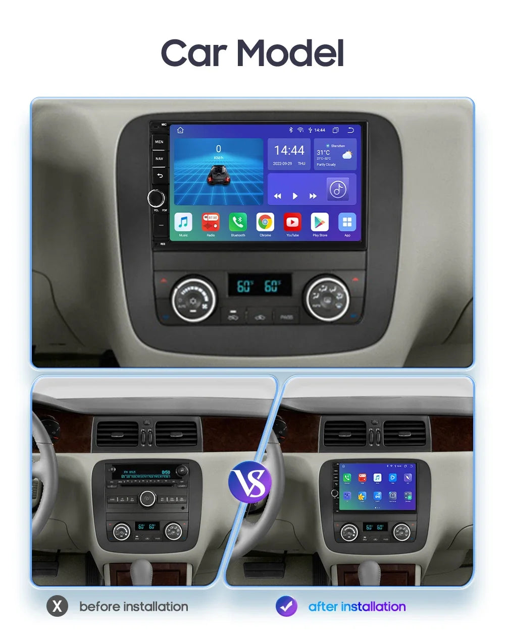 Android 14 7" Smart Car Systems 2 Din Wireless Carplay Android Auto for Universal Stereo Multimedia Player Navigation Head Unit