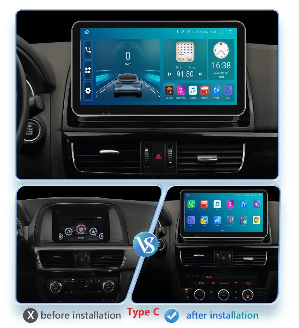 10.33'' Android 13 Car Multimedia Player for Mazda CX5 CX-5 2012-2015 Carplay 2 Din Autoradio GPS Navigation BT RDS 4G Head Unit