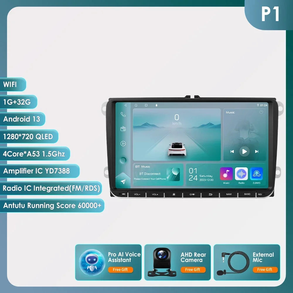 Auto Radio 2 Din Car GPS Multimedia GPS for VW Passat B6 T5 B7 B8 Golf 5 6 Caddy POLO T5 Touran Jetta Android Carplay DAB RDS BT