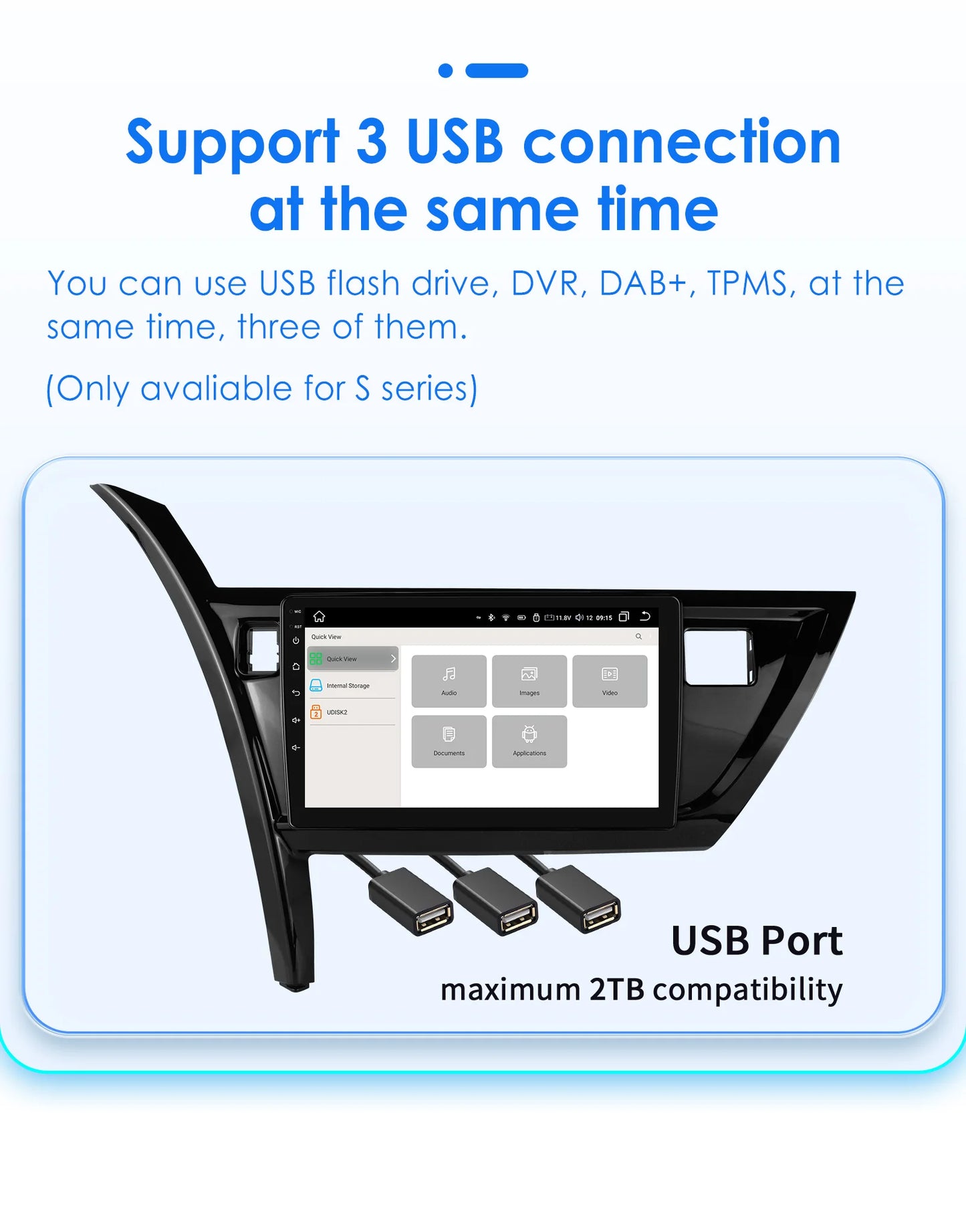 10.1" Android 14 Radio Car Multimedia 2 Din Wireless Carplay Android Auto for Toyota Corolla Auris 2013-2016 (Left Hand Driving)