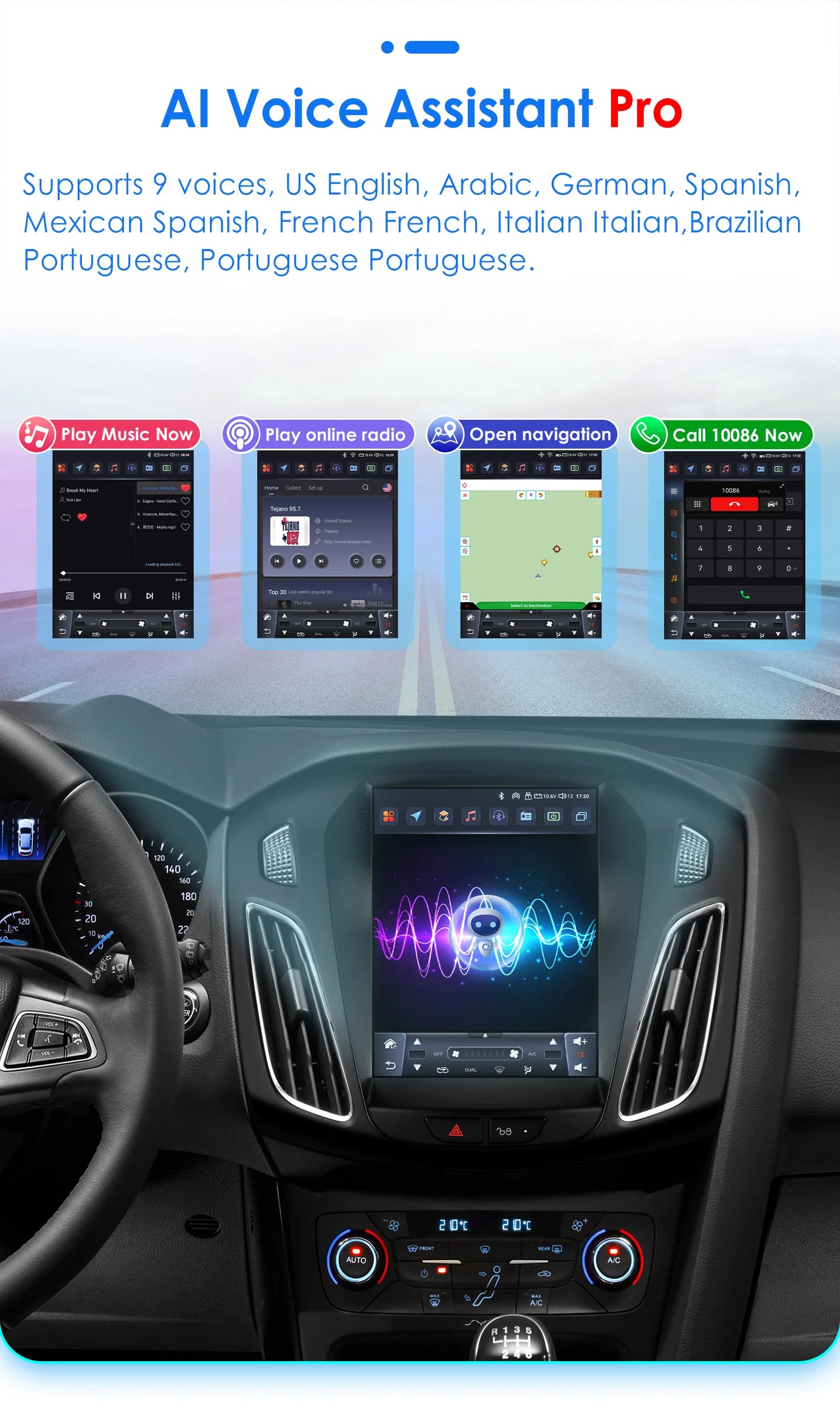 Android 13 Radio Car Multimedia 2Din Wireless Carplay Android Auto for Ford Focus 3 Mk 3 2011-2019 Support OBD DAB RDS BT GPS 4G