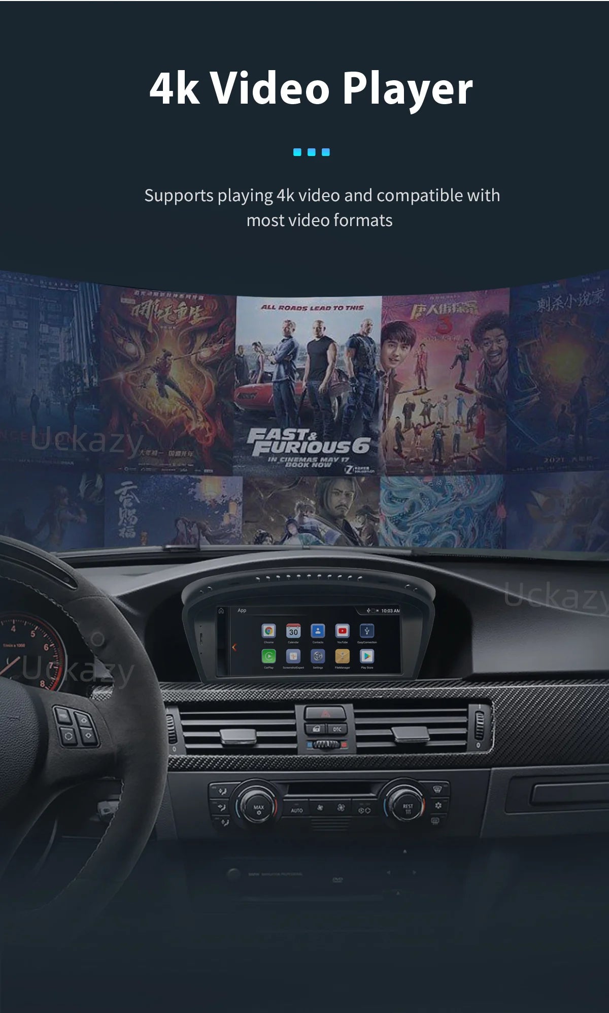 Uckazy AutoRadio Android 14 For BMW Series 5/3 E60 E61 E62 E63 E90 E91 Multimedia CIC CCC GPS Navigation Head Unit Stereo Audio Screen