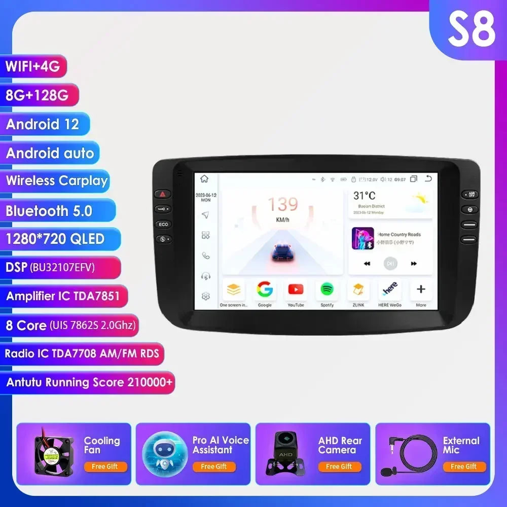 9" Car Multimedia Player 2Din Stereo for Fiat Linea Punto EVO 2012-2015 Android 13 with Wifi Bluetooth GPS Navi Radio Player 4G