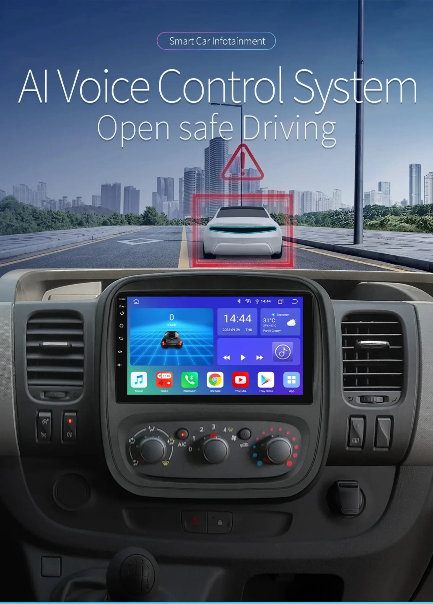 9" Wireless Carplay Android Auto Car Radio for Renault Trafic 3 Opel Vivaro B Multimedia Player GPS Navigation Stereo RDS DSP 4G