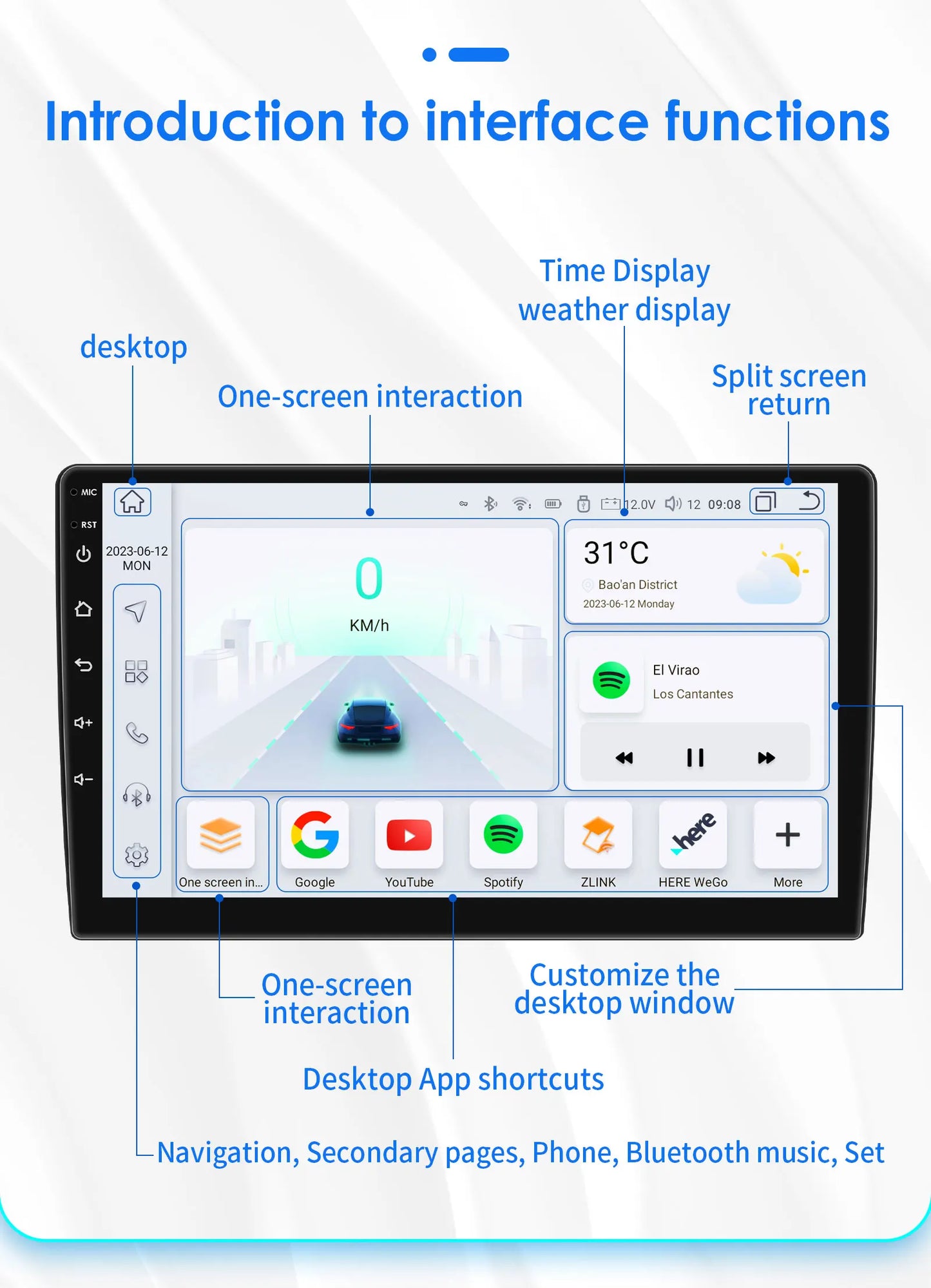 7 Inch Wireless Carplay Android Auto Android 14 Radio Car Multimedia for VW Golf 4 Passat POLO Transport T5 Multivan Seat Jetta
