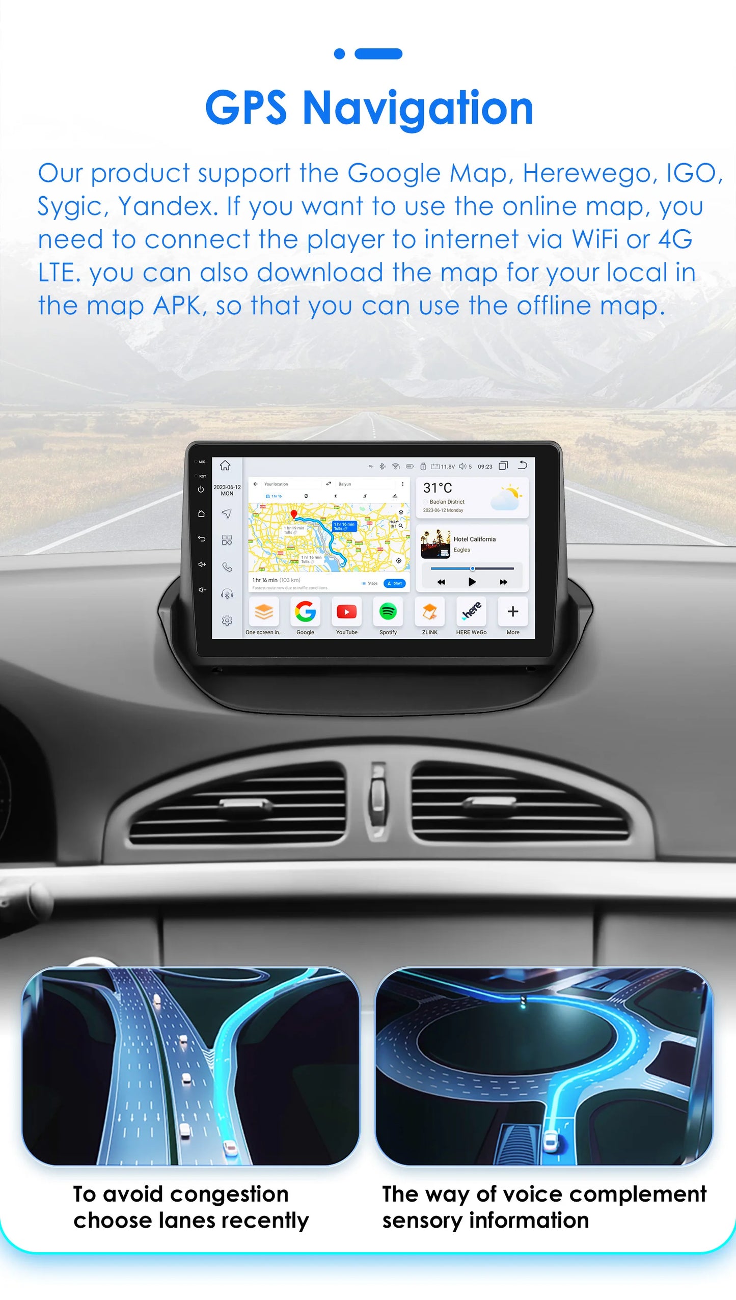 9" Android 13 Radio Car Multimedia 2Din Wireless Carplay Android Auto for Renault Laguna 2 2001-2007 Support OBD DAB RDS BT WIFI