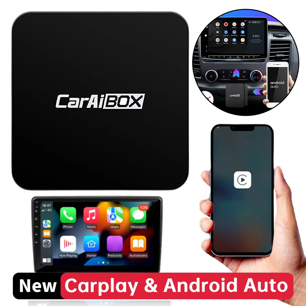 5V USB MFI Certified Carplay Wireless Adapter Wireless CarPlay Android Auto Adapter 4-Core CPU OTA Upgrade Auto Connect