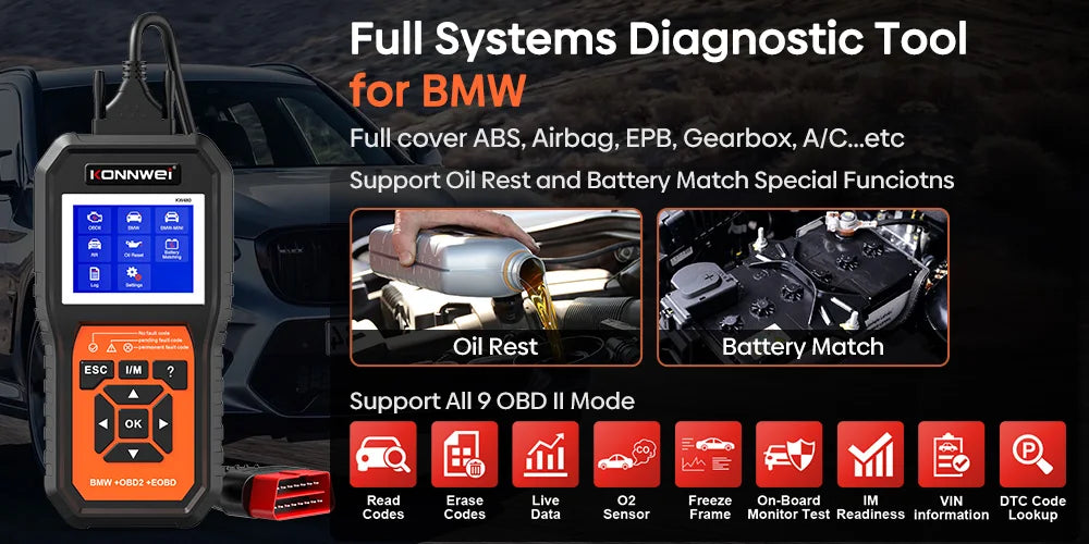 KONNWEI KW310 Obd2 Scanner for Auto Obd 2 Car Diagnostic Tool 2024 Automotive Scanner Car Tools odb2 PK Elm327