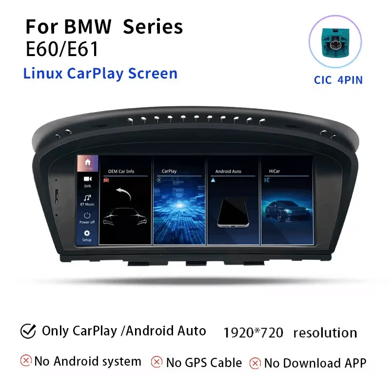 Uckazy AutoRadio Android 14 For BMW Series 5/3 E60 E61 E62 E63 E90 E91 Multimedia CIC CCC GPS Navigation Head Unit Stereo Audio Screen