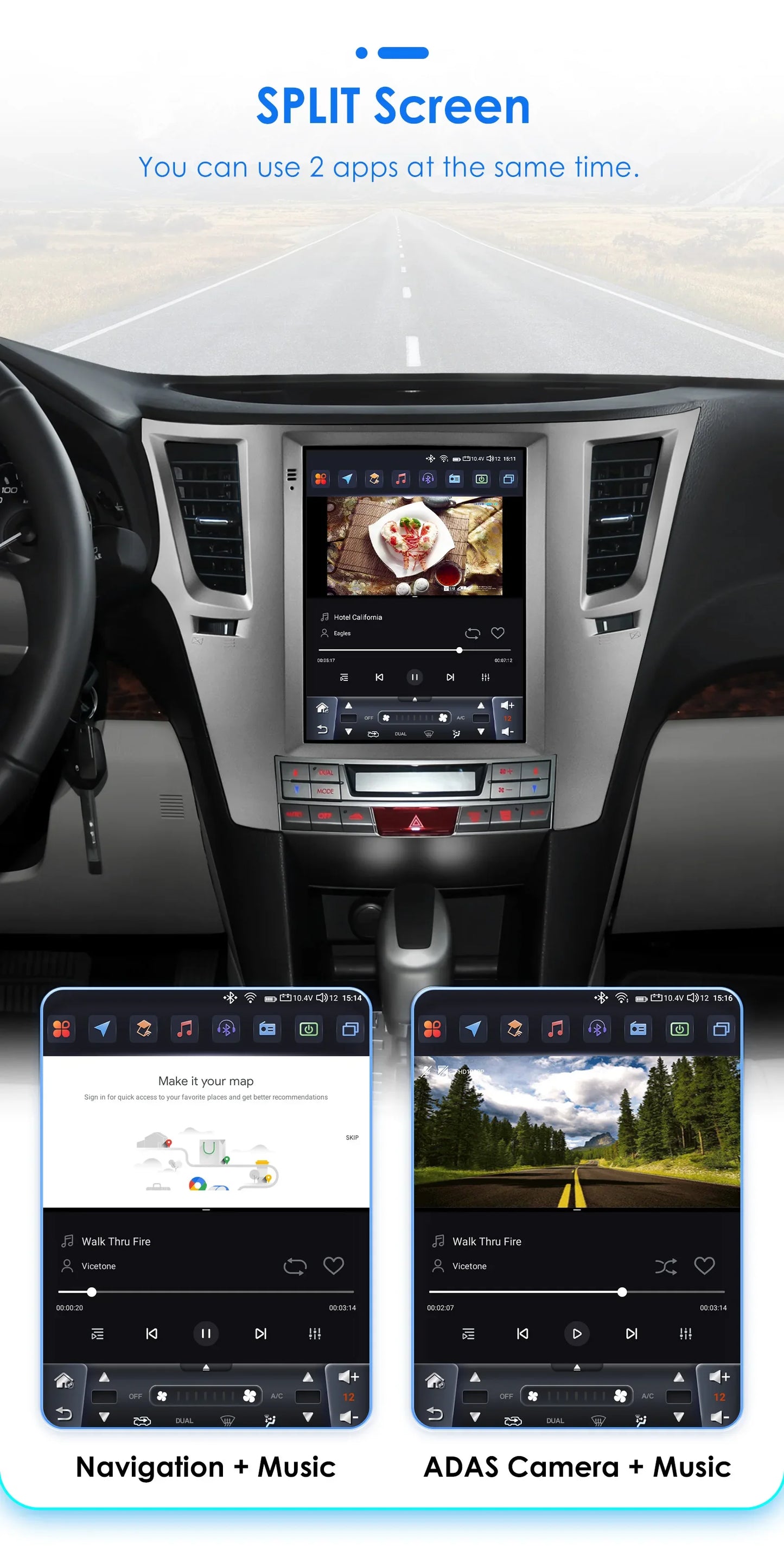 9.7" Android 13 Wireless Carplay for Subaru Outback Impreza Legacy 2009-2014 GPS Stereo Car Radio Multimedia Player 4G BT 2 Din