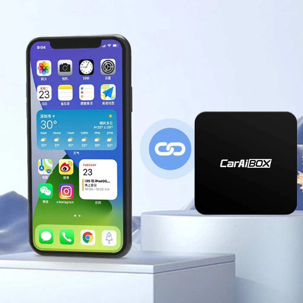 5V USB MFI Certified Carplay Wireless Adapter Wireless CarPlay Android Auto Adapter 4-Core CPU OTA Upgrade Auto Connect