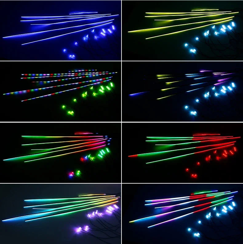 18 in 1 Led Car Ambient Lights Symphony Bluetooth App RGB 213 Color Streamer Rainbow Acrylic Strip Interior Atmosphere Lamp 12V