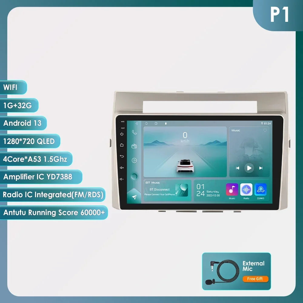 Wireless Carplay Android Auto Car Multimedia Player 9'' Touch Screen for Toyota Corolla Verso AR10 2004 2005 2006 2007 2008 2009