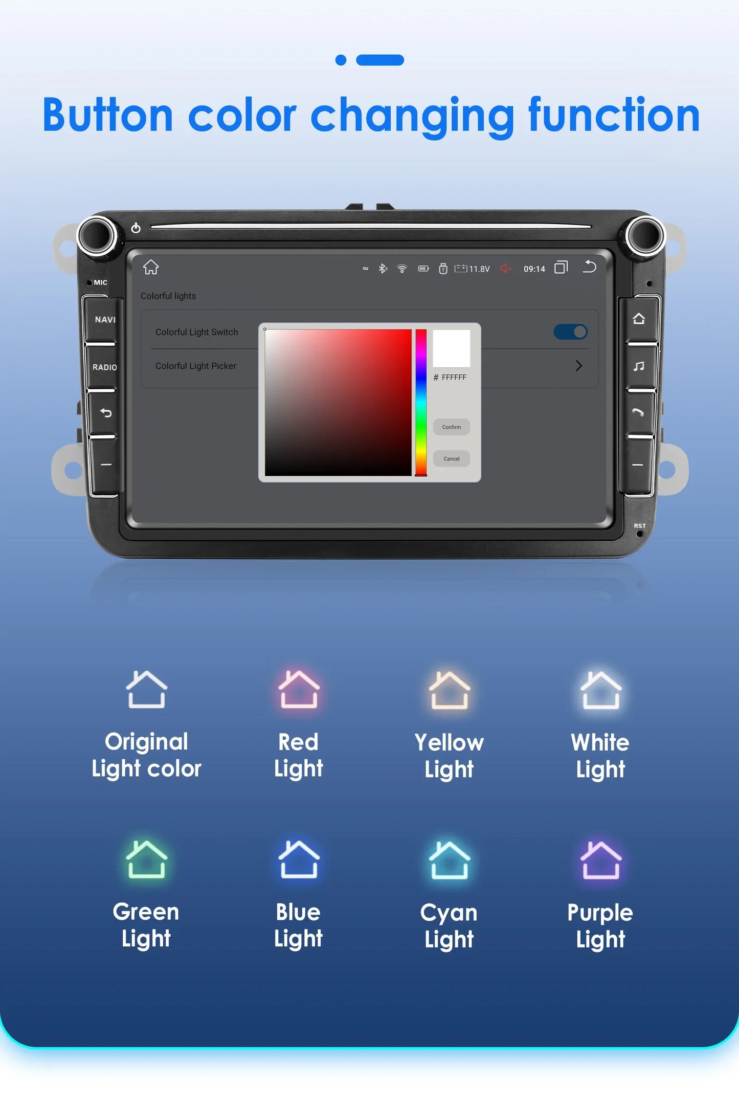 8" 2 Din Multimedia Player for Volkswagen Golf 5 Transporter VW Passat B6 Polo Jetta Skoda Seat Android 13 Carplay Car Radio GPS